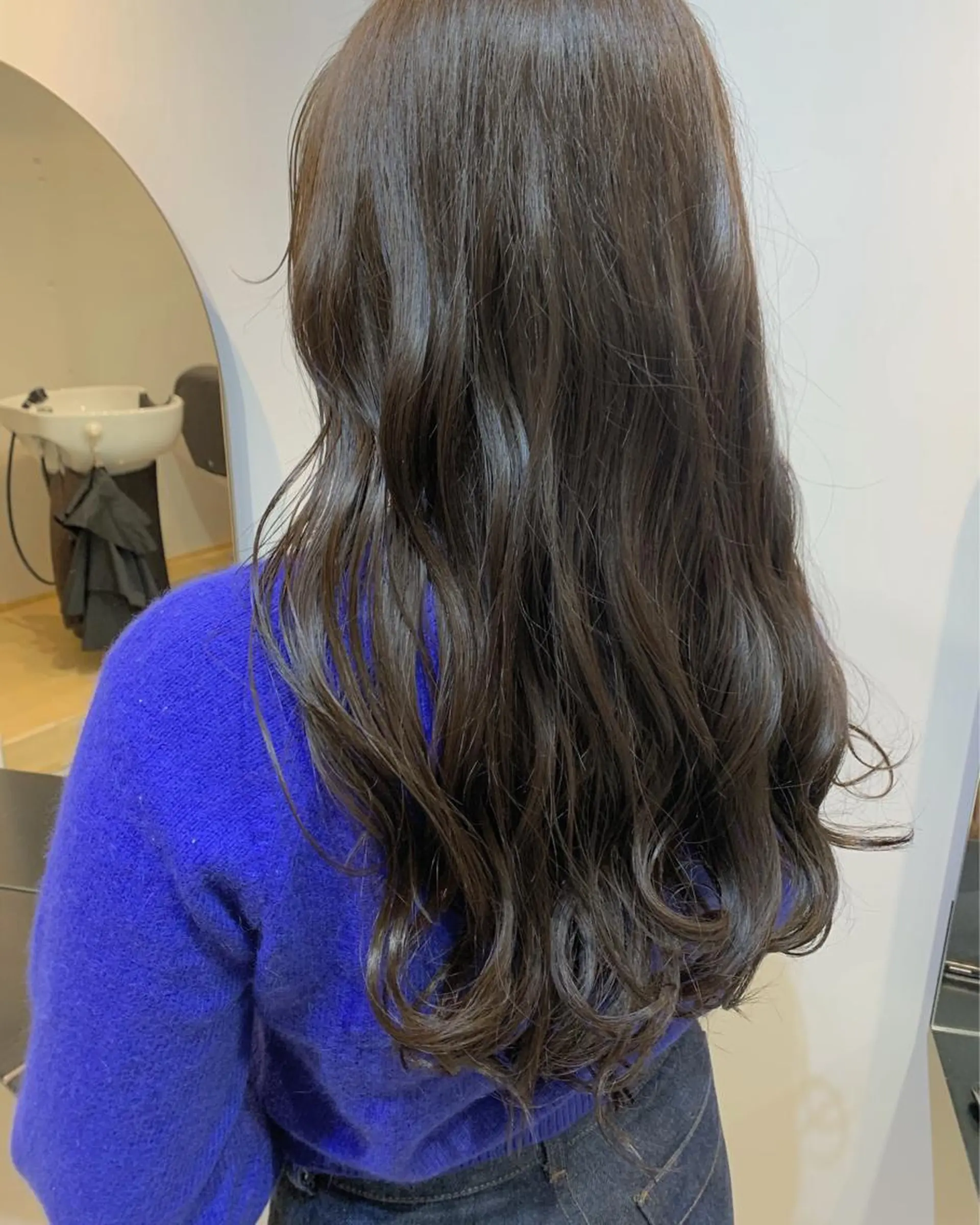 ロング カラー オリーブカラー 名駅🦢大人艶カラー 🪽カミヤアカネのヘアスタイル