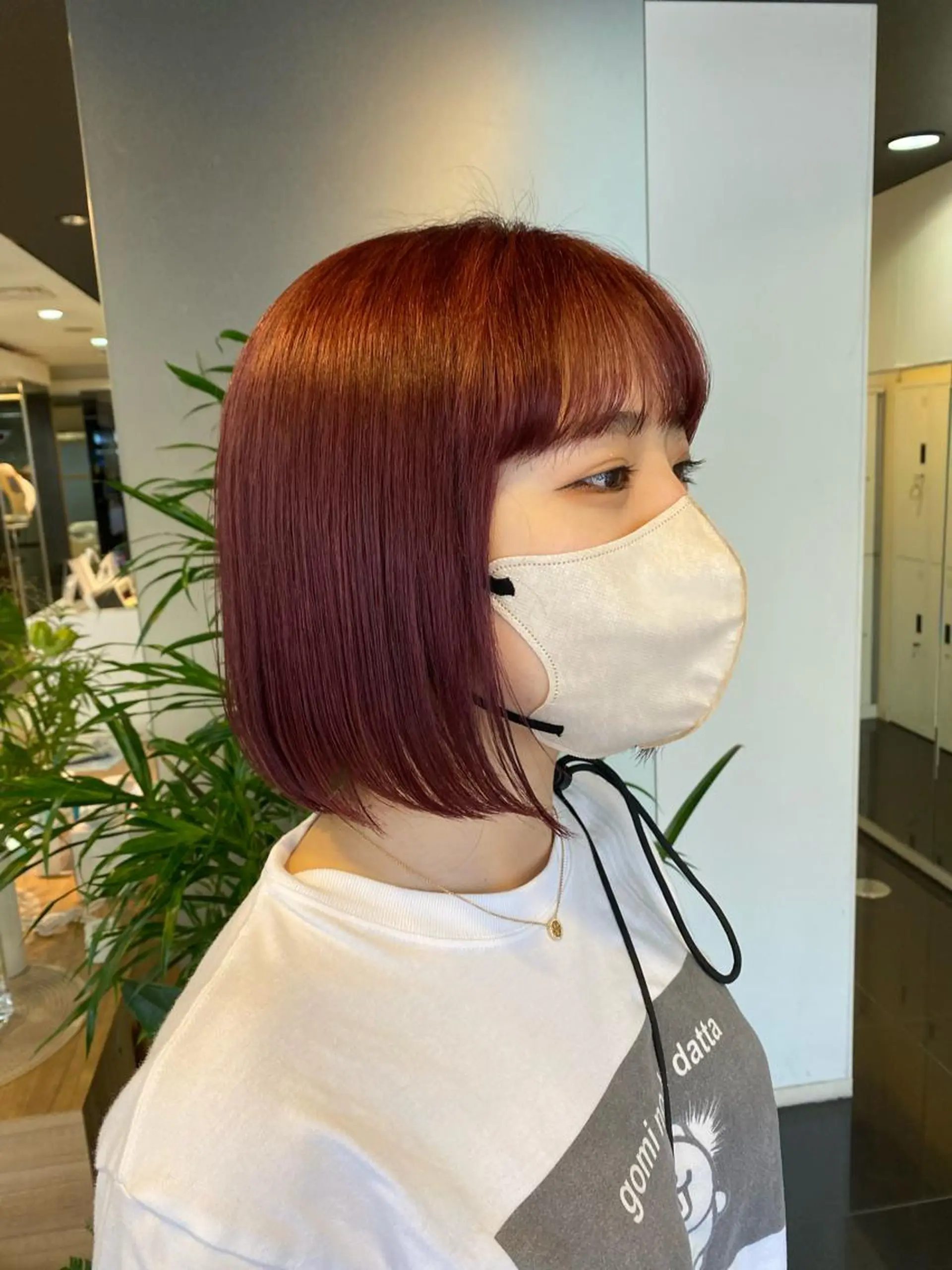 ミディアム カラー ピンクカラー レッドカラー ブリーチカラー/ベー ジュ/Hono🦖のヘアスタイル