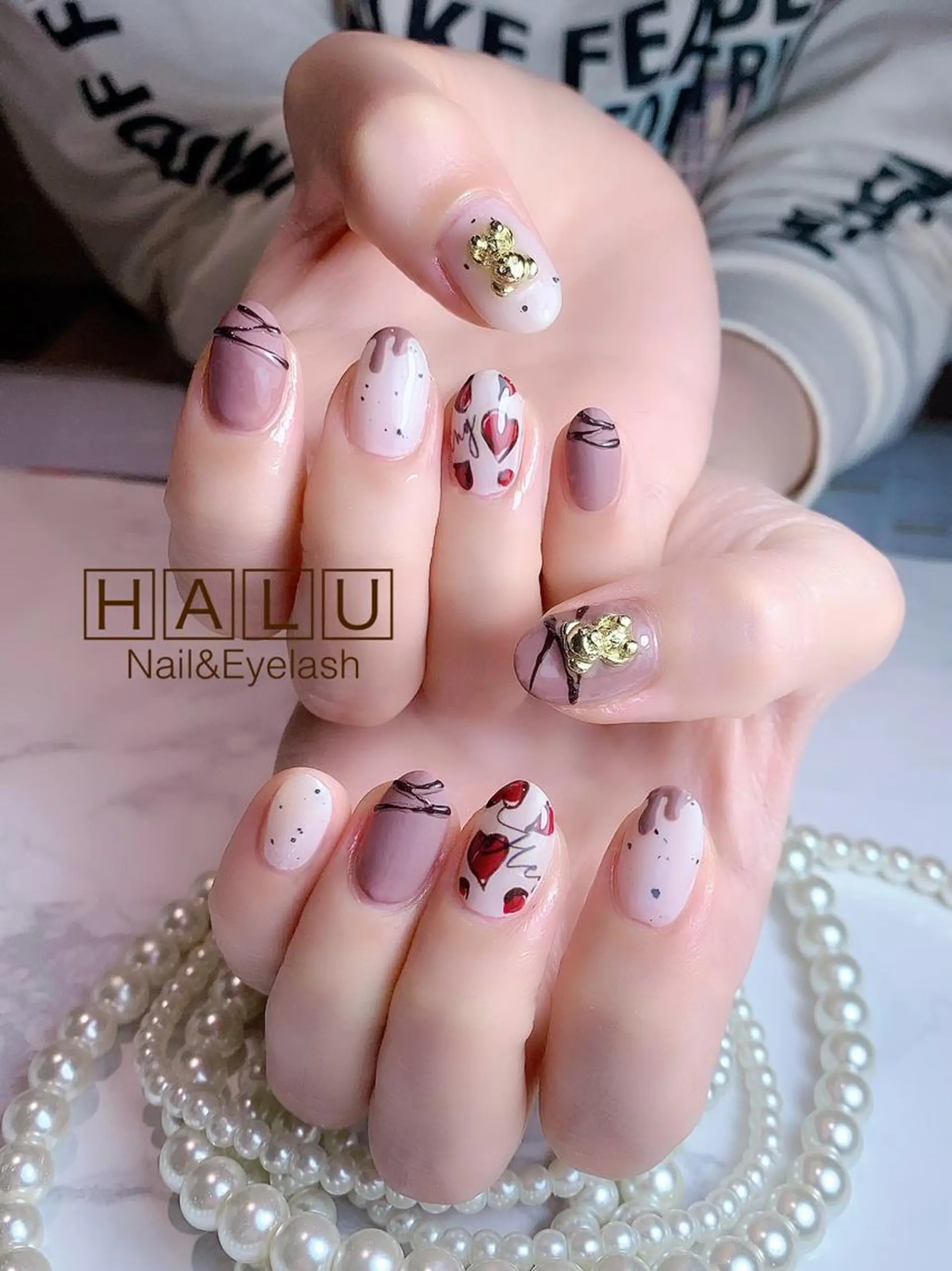 ネイル バレンタイン HALU ハルのネイルデザイン