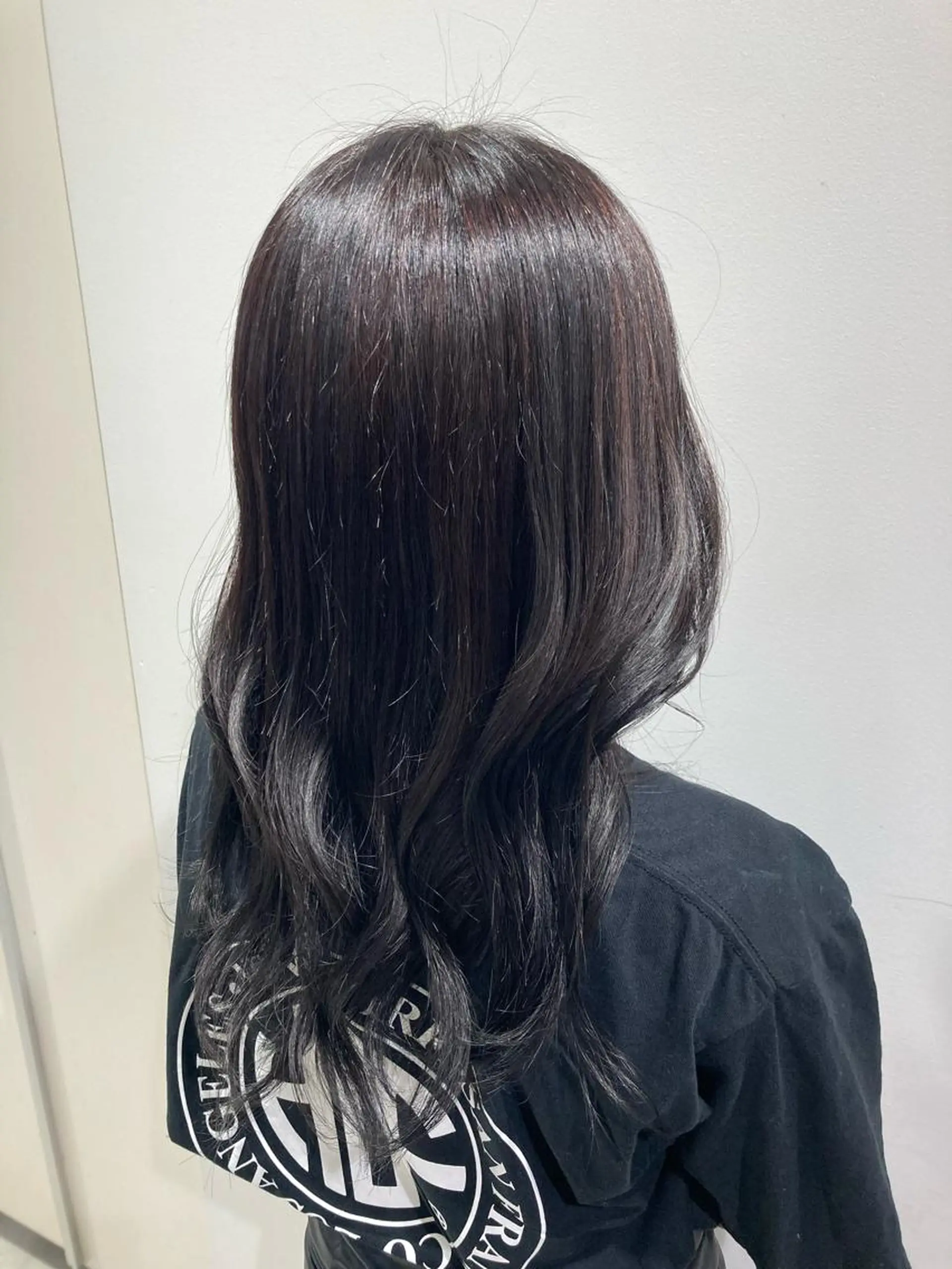 セミロング カラー 黒髪 ブルーカラー ブルーブラック カット ヘアカラー トリートメント 透明感カラー 板橋　島村美咲のヘアスタイル