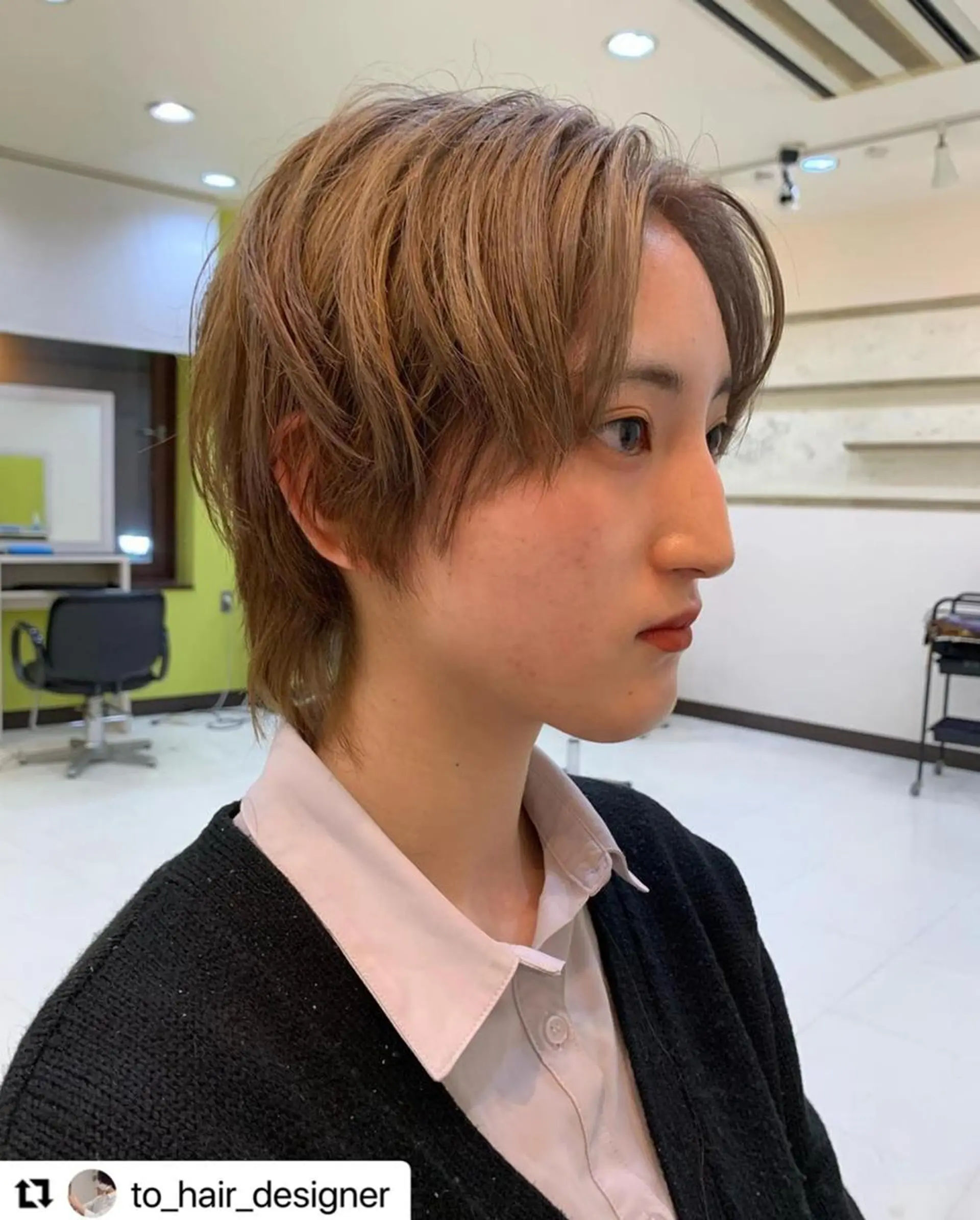 ショート カラー パーマ メンズ メンズハイトーン メンズウルフカット アディクシーカラー ベージュカラー 透明感カラー 🩷Eny terrace🩷のヘアスタイル