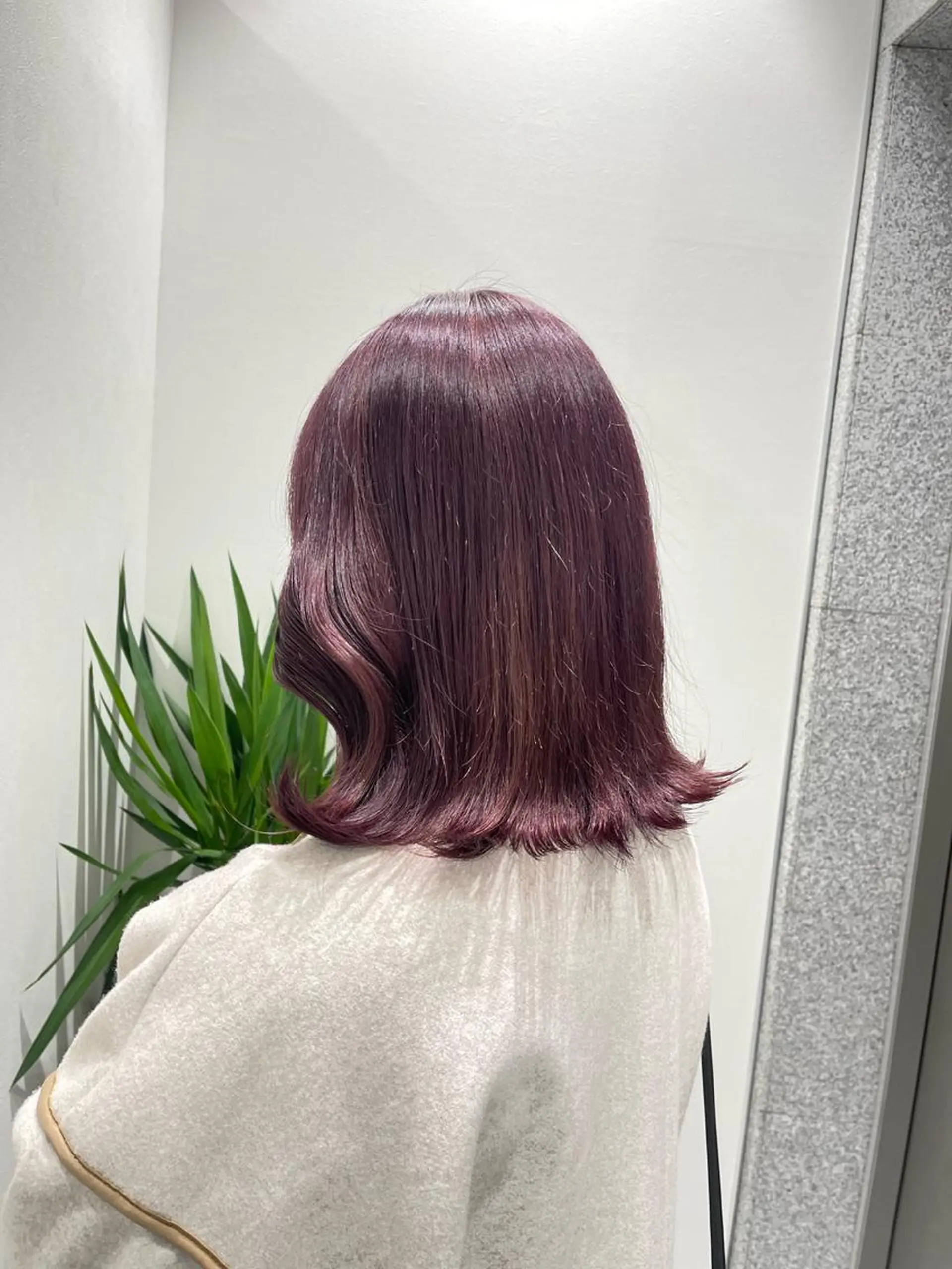 ミディアム カラー ブラウンカラー カシス ブリーチなし🩶 グレージュのヘアスタイル