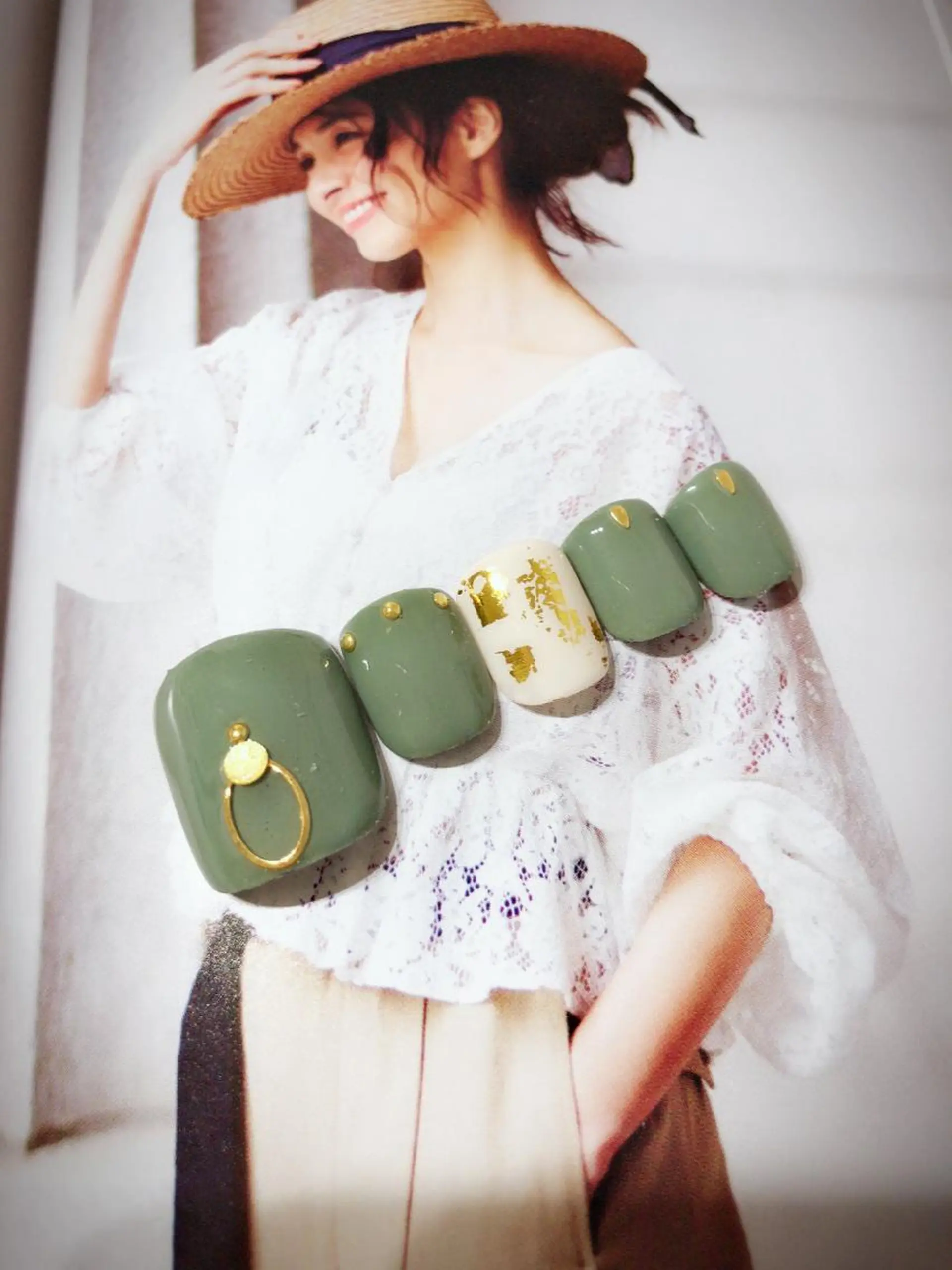 ネイル フットネイル ゴールド フットネイル * haruのネイルデザイン