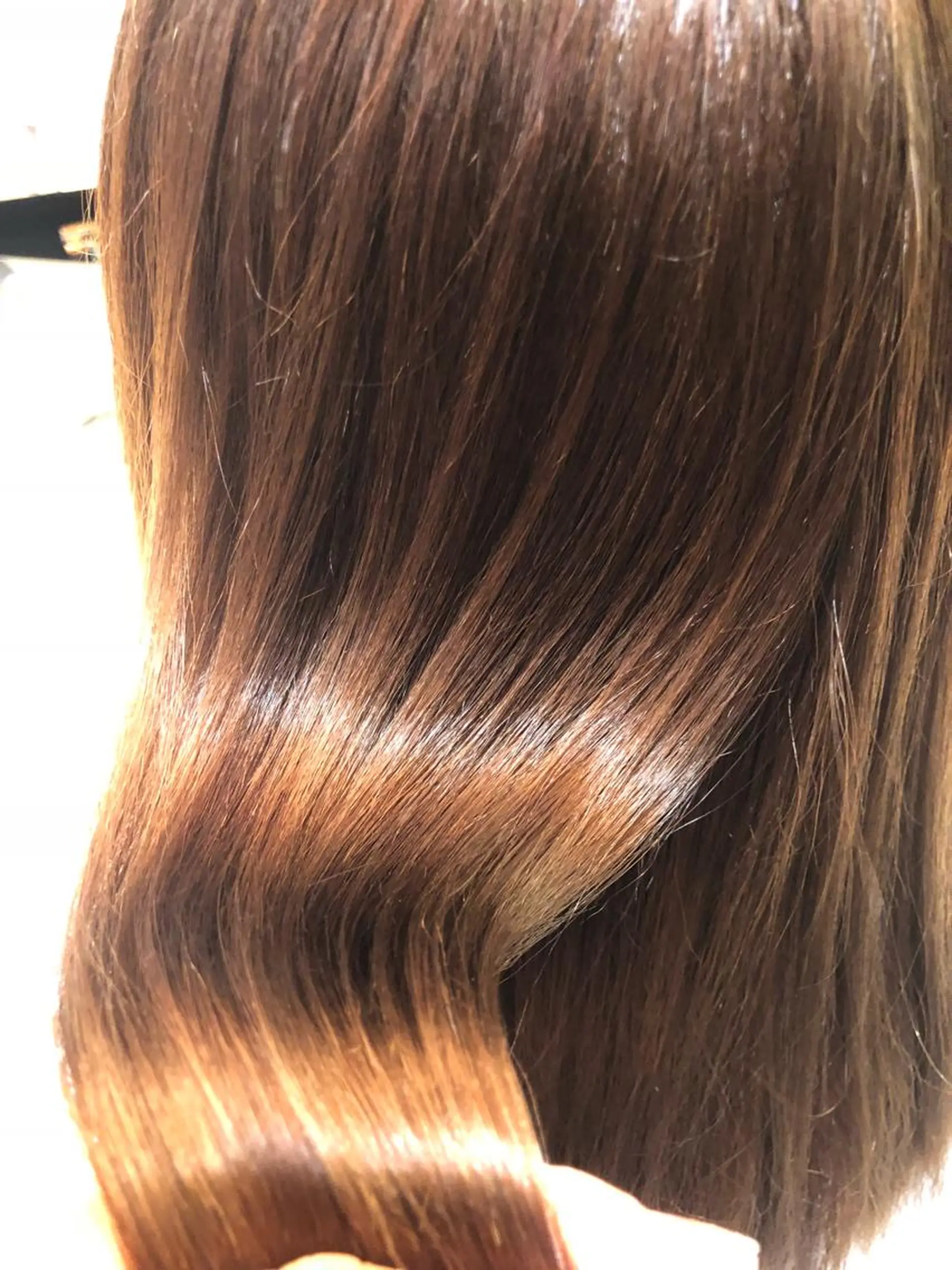 セミロング パーマ 縮毛矯正 辻本 夏子のヘアスタイル