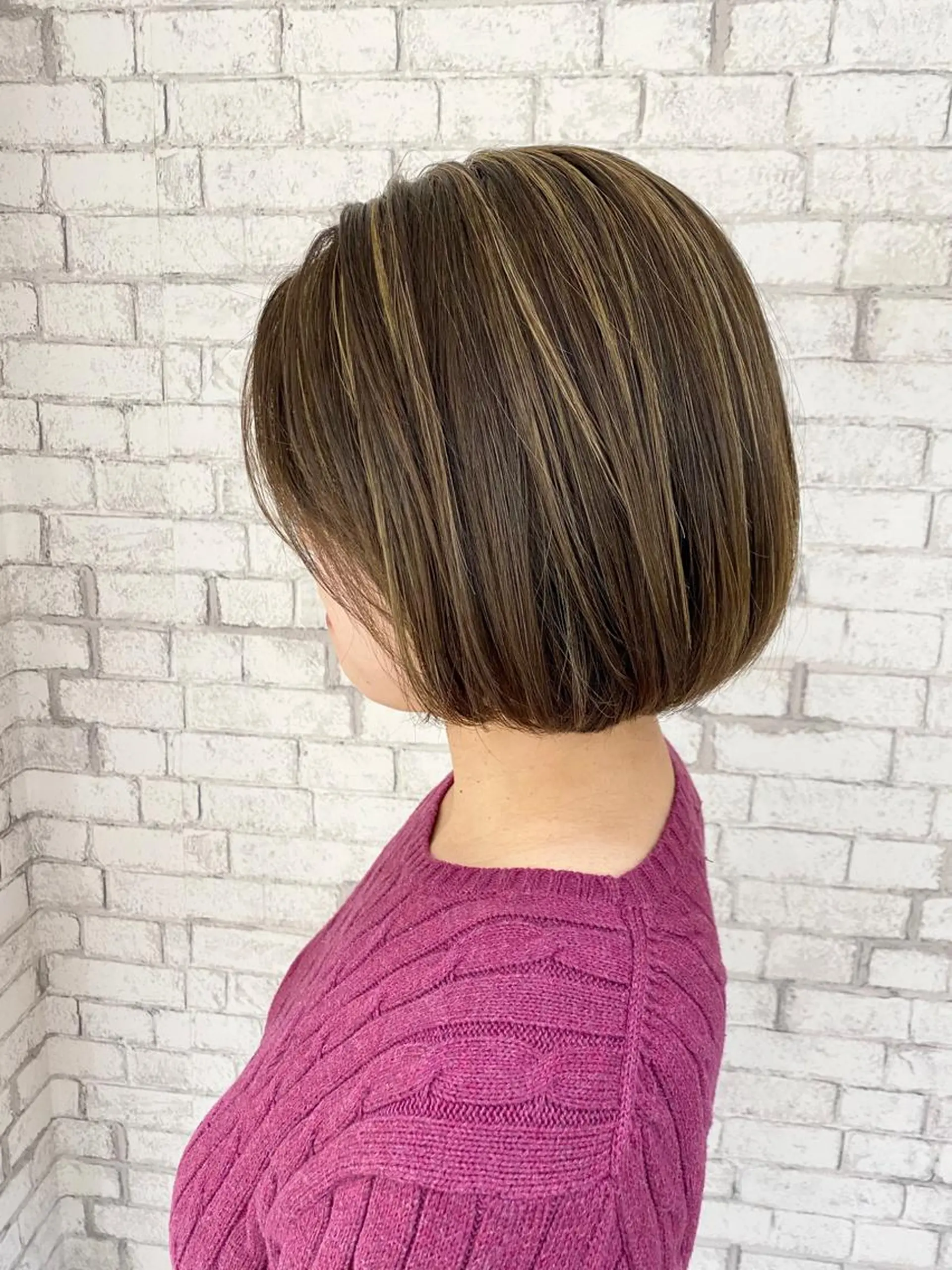 ショート ワンレンボブ ボブ ハイライト ショートが得意✂️ 藤城建太のヘアスタイル