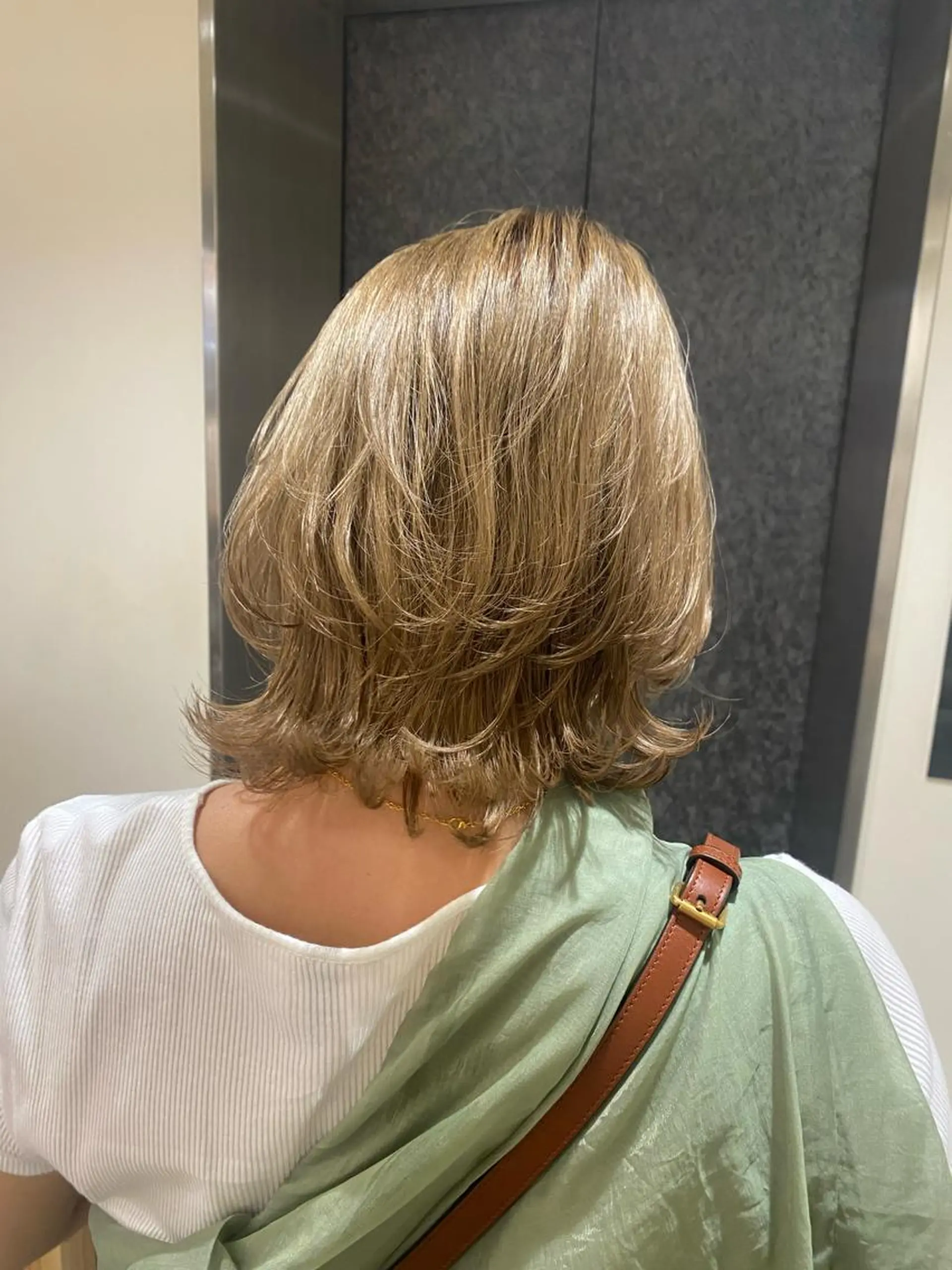 ミディアム カラー ヘアアレンジ ボブレイヤー ボブ レイヤーカット カット ヘアカラー ボブ /ニュアンス/ satomi🧸💖のヘアスタイル