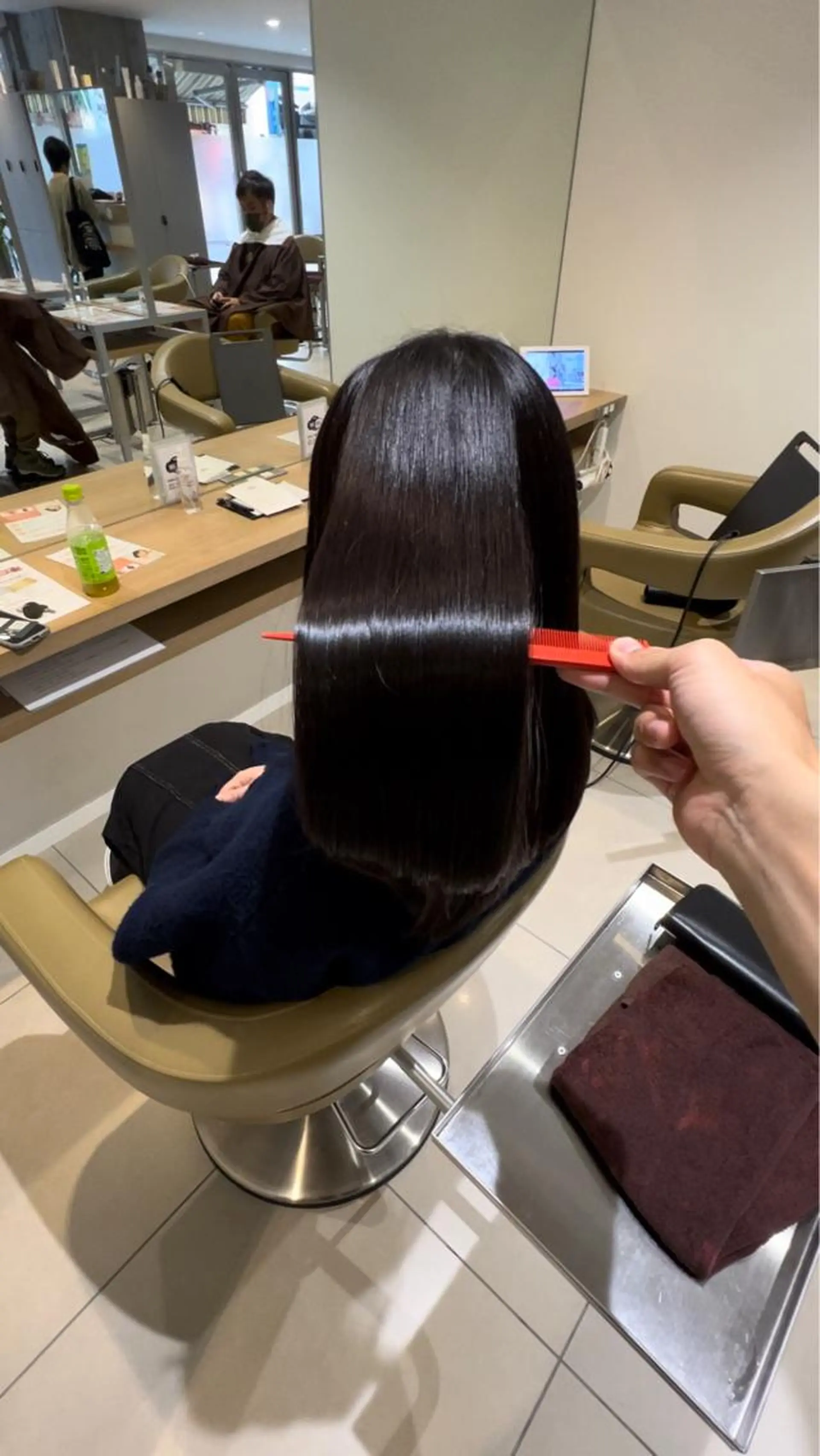 ロング 髪質改善 韓国風ヘア 縮毛矯正 トリートメント 酸性ストレート トリートメント 美髪ストレート AOYAGIのヘアスタイル