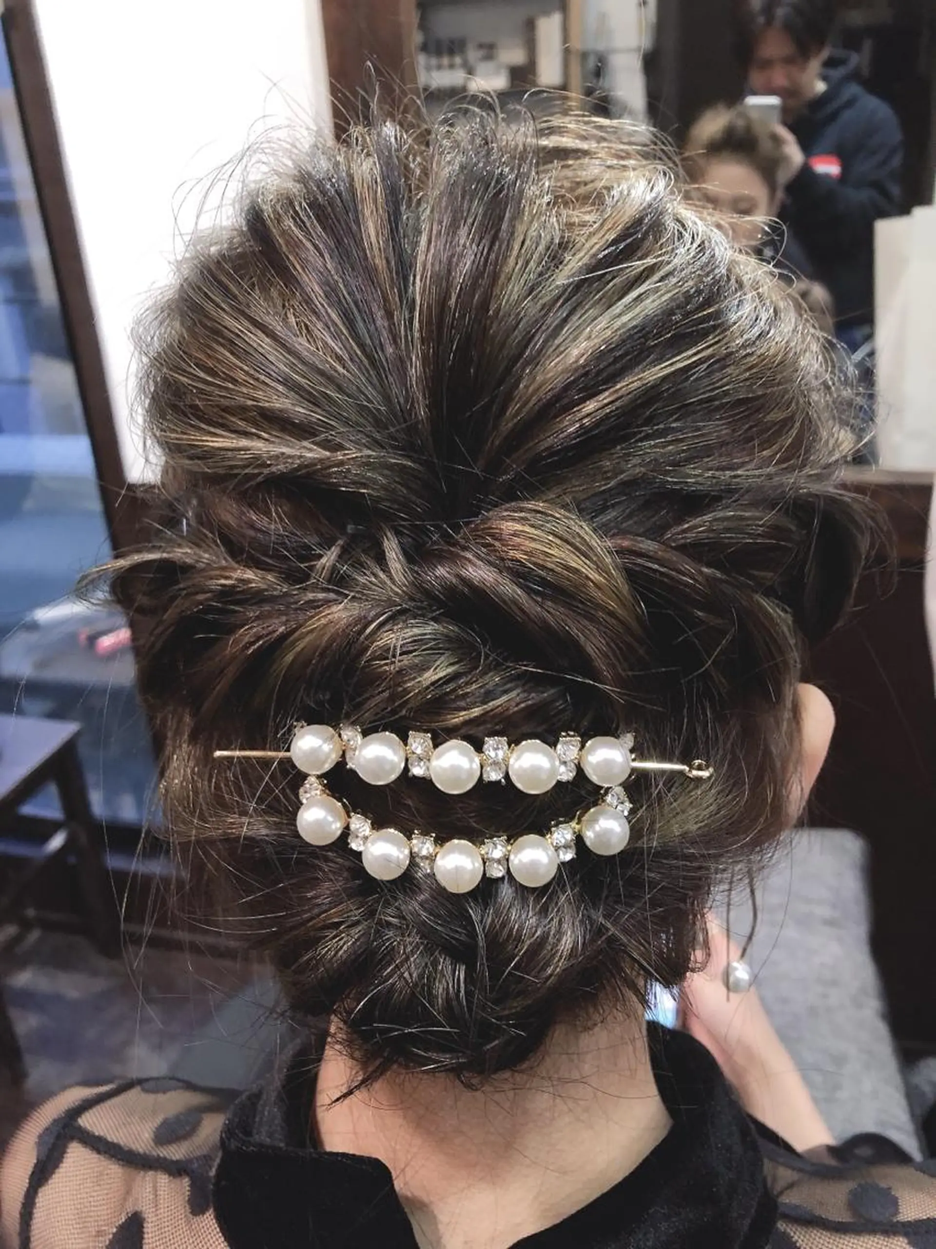 セミロング ヘアアレンジ 結婚式・ブライダル hairsalon Linkのヘアスタイル