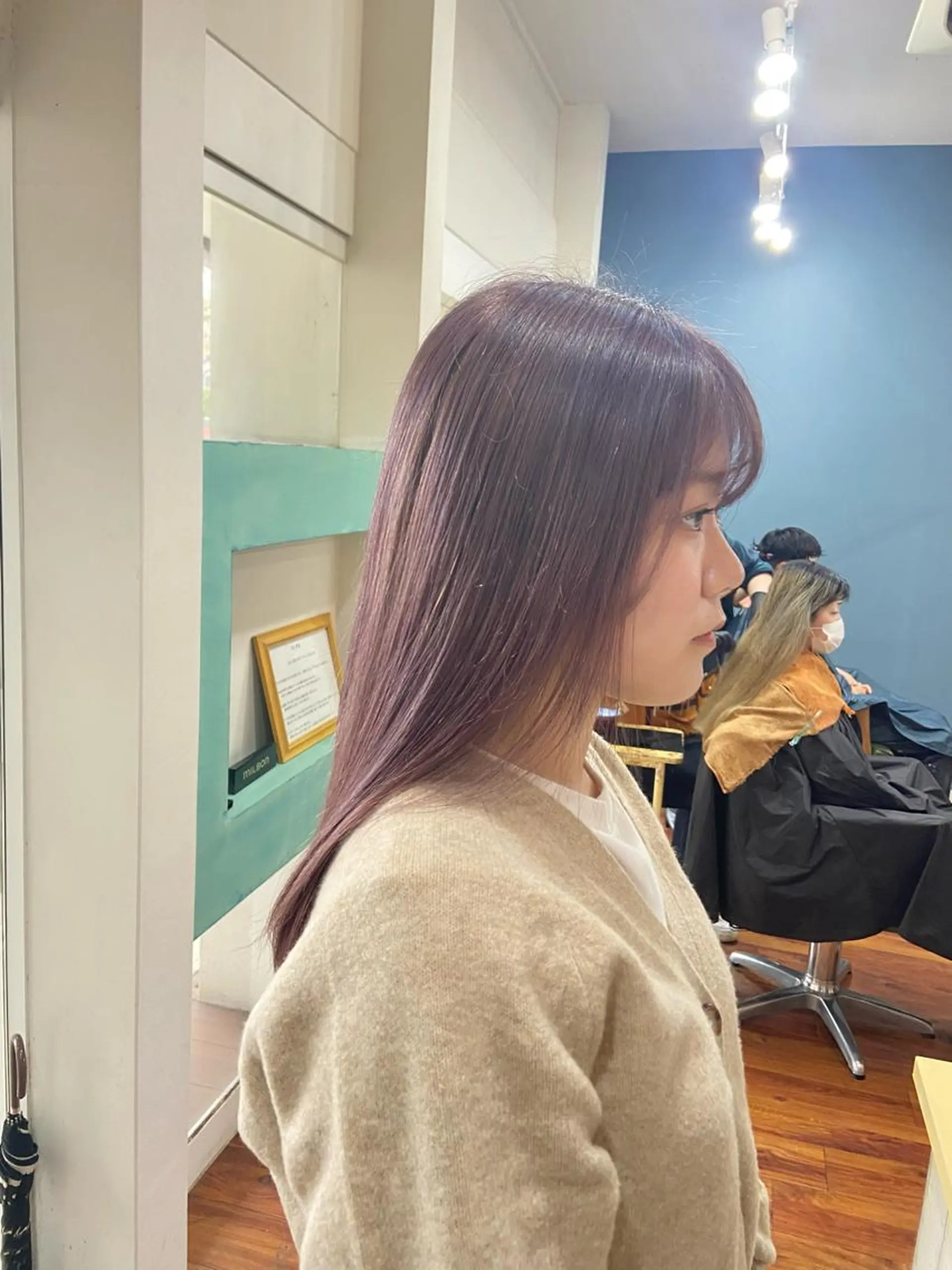 セミロング カラー ラベンダーカラー 髪質改善/透明感 カラー/西川奈穂のヘアスタイル