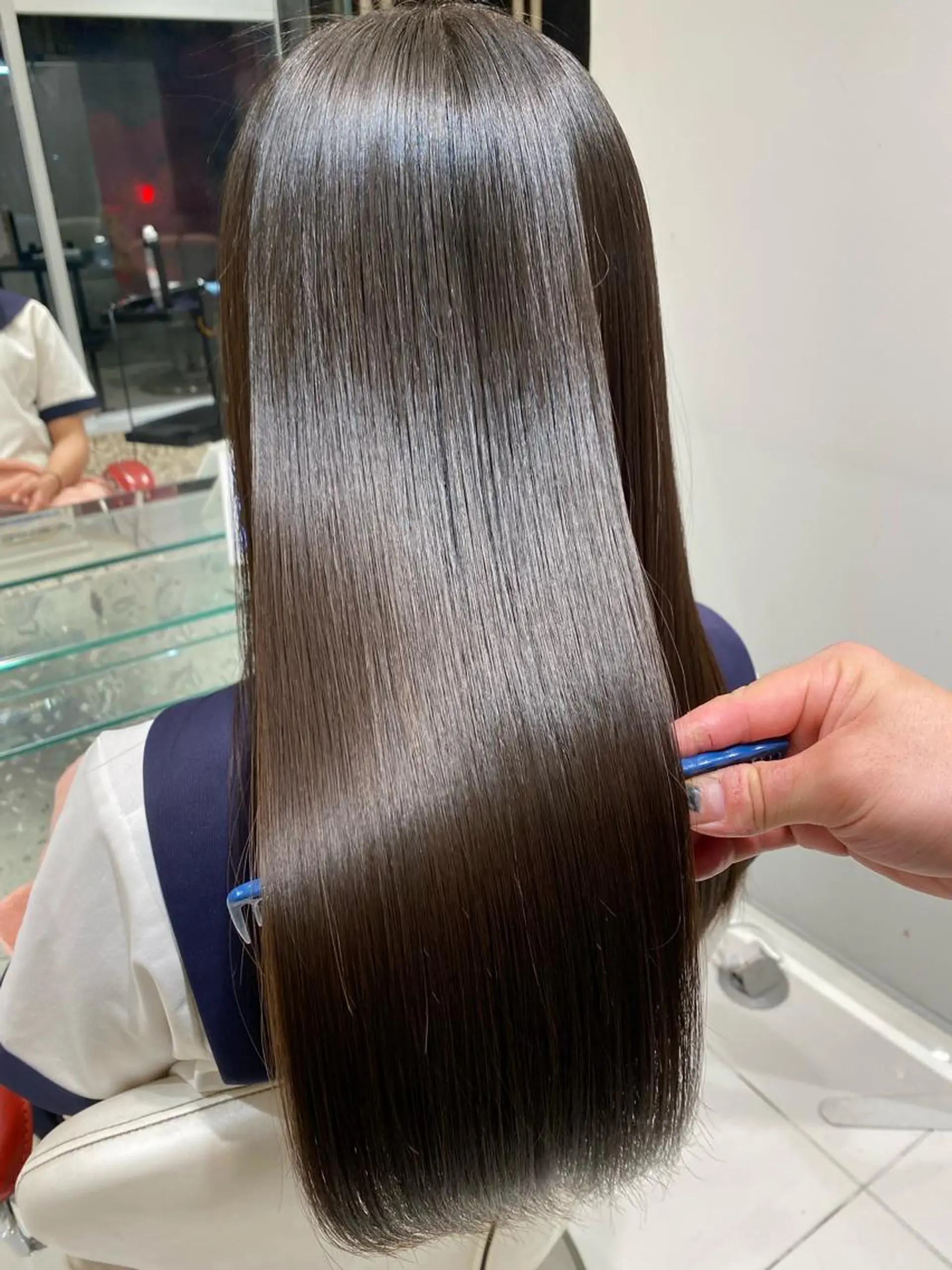 セミロング ヘアカラー トリートメント ムトウセイマ/ 縮毛矯正/ブリーチのヘアスタイル