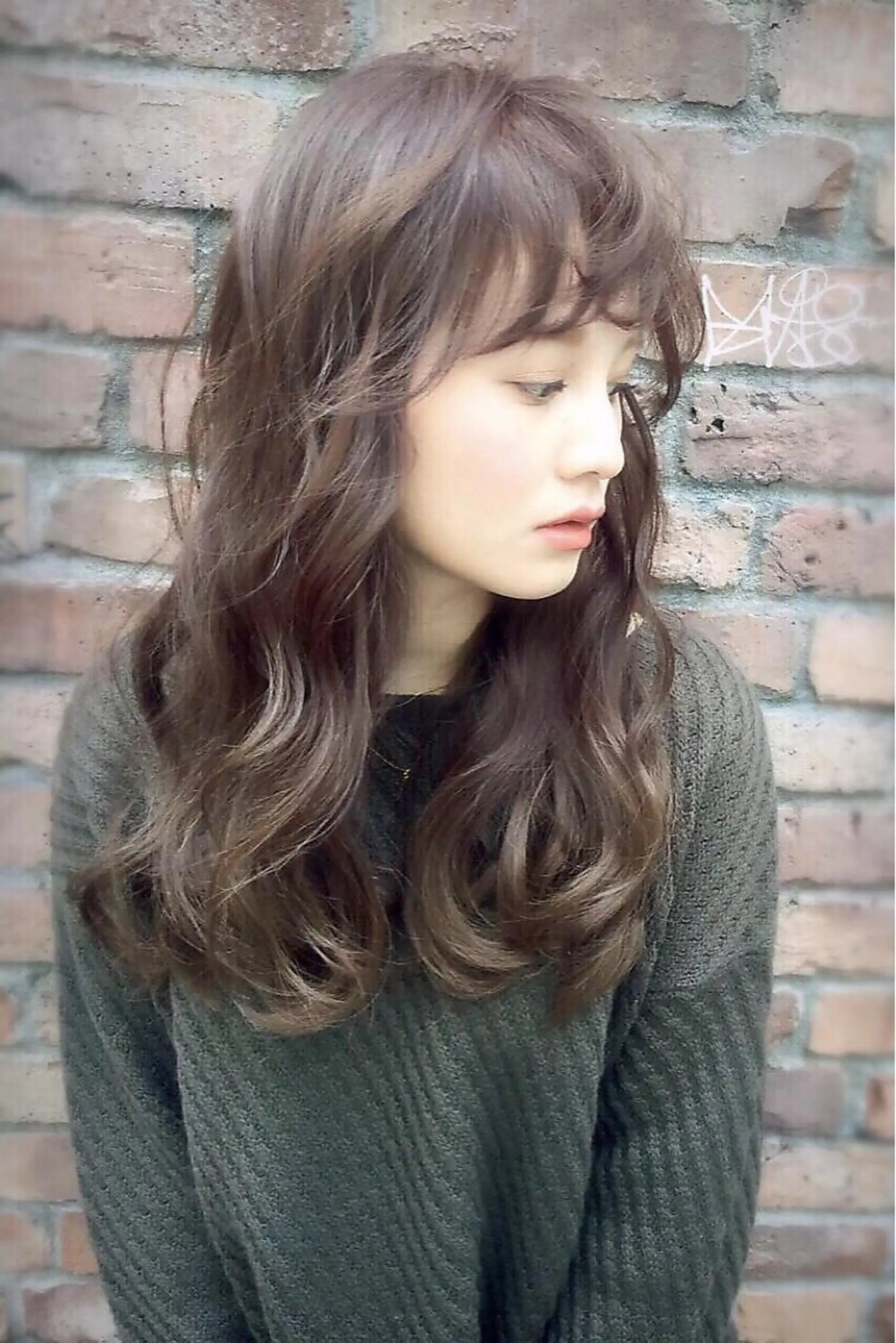 セミロング カラー ブラウンカラー グレージュ 白髪ぼかし×デザイン 🕊️🫧ホウジョウのヘアスタイル