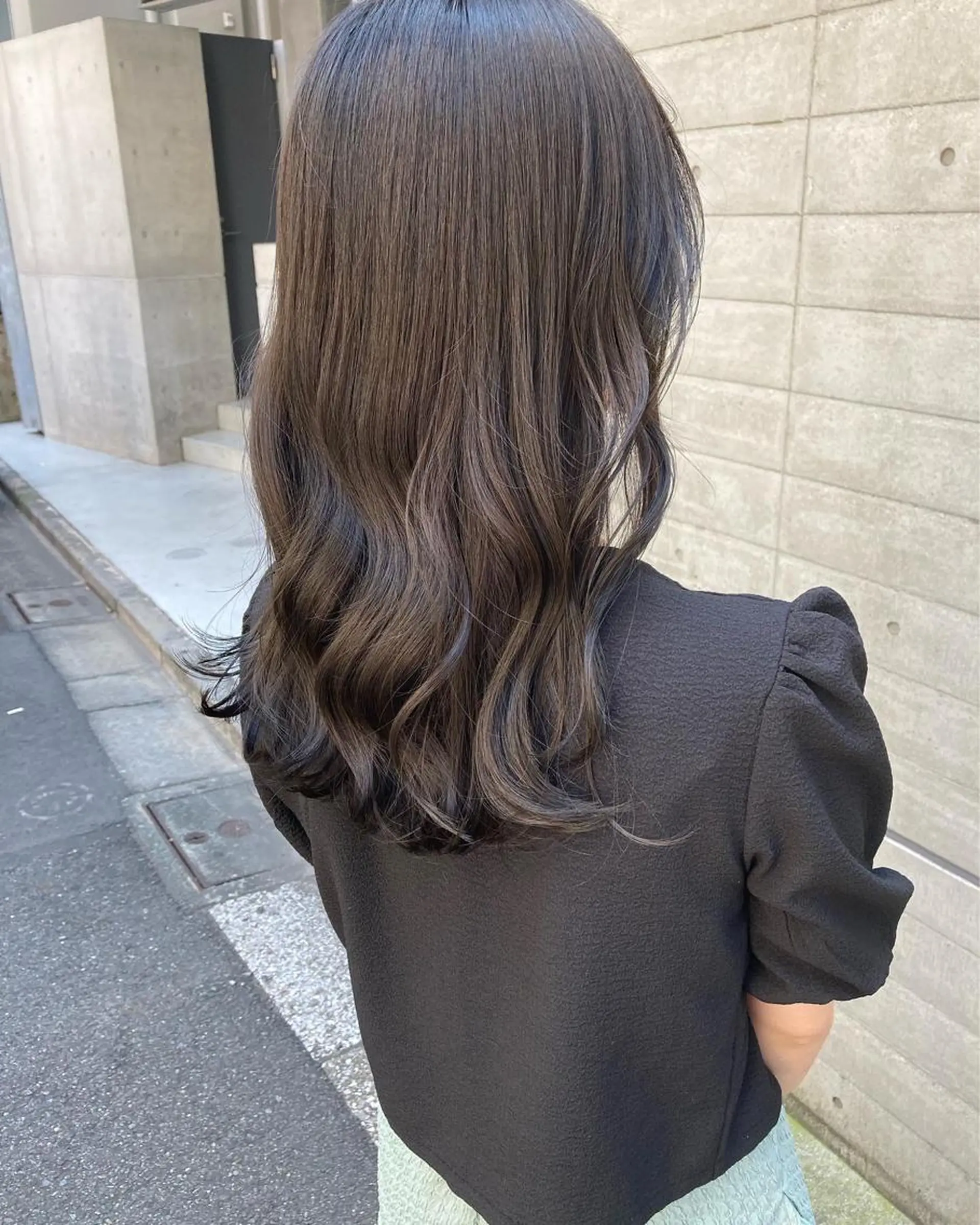 セミロング カット ヘアカラー トリートメント ✨色持ちの良い艶 カラー✨蟹江真世のヘアスタイル