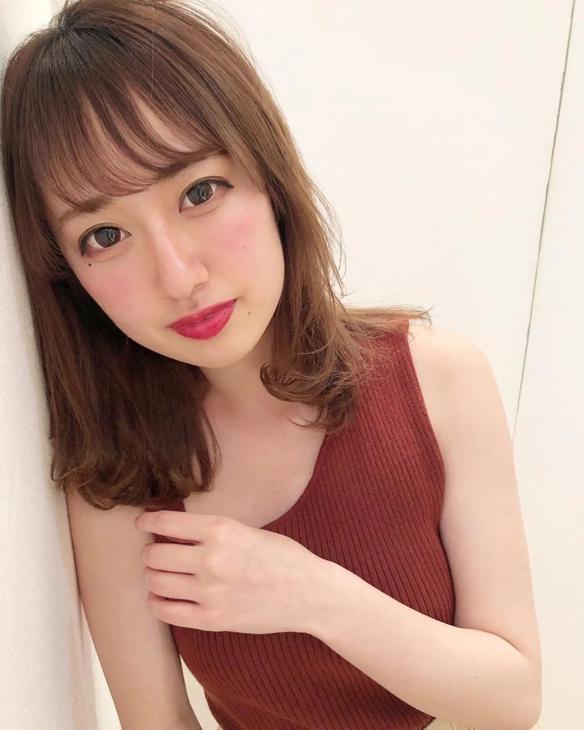 ミディアム カラー 店長/mao/ 前髪/顔周りカットのヘアスタイル