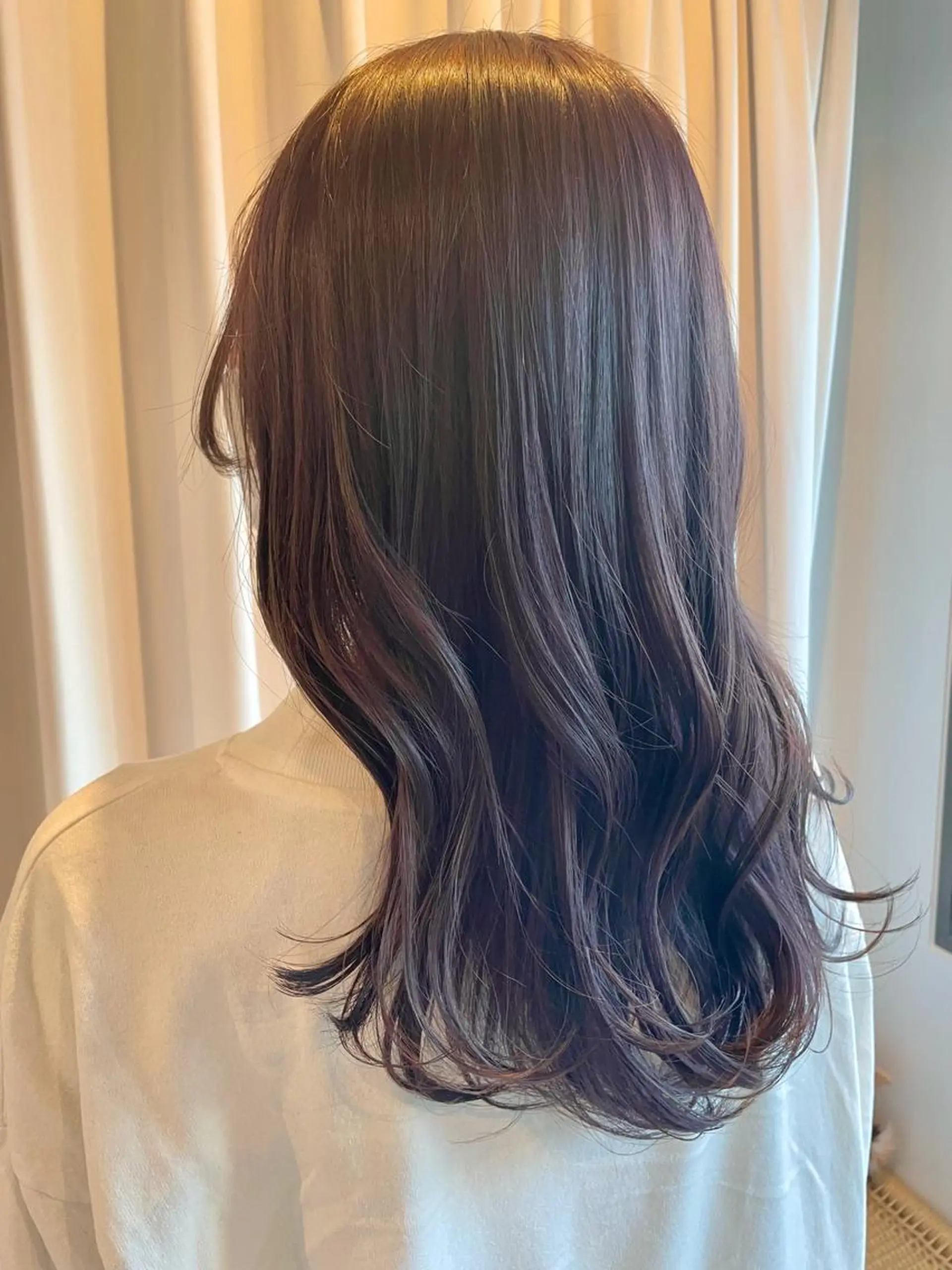 セミロング カラー ヘアアレンジ ラベンダーカラー ピンクカラー ピンクラベンダー REONA🪽✨薬院 レイヤーカット🫧のヘアスタイル