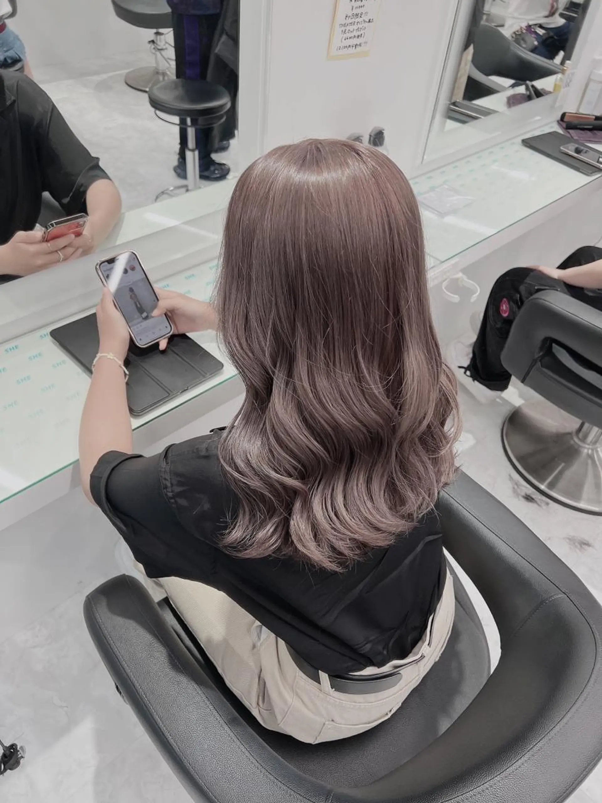 セミロング カラー ヘアアレンジ ダブルカラー｜ なおき｜池袋美容師のヘアスタイル