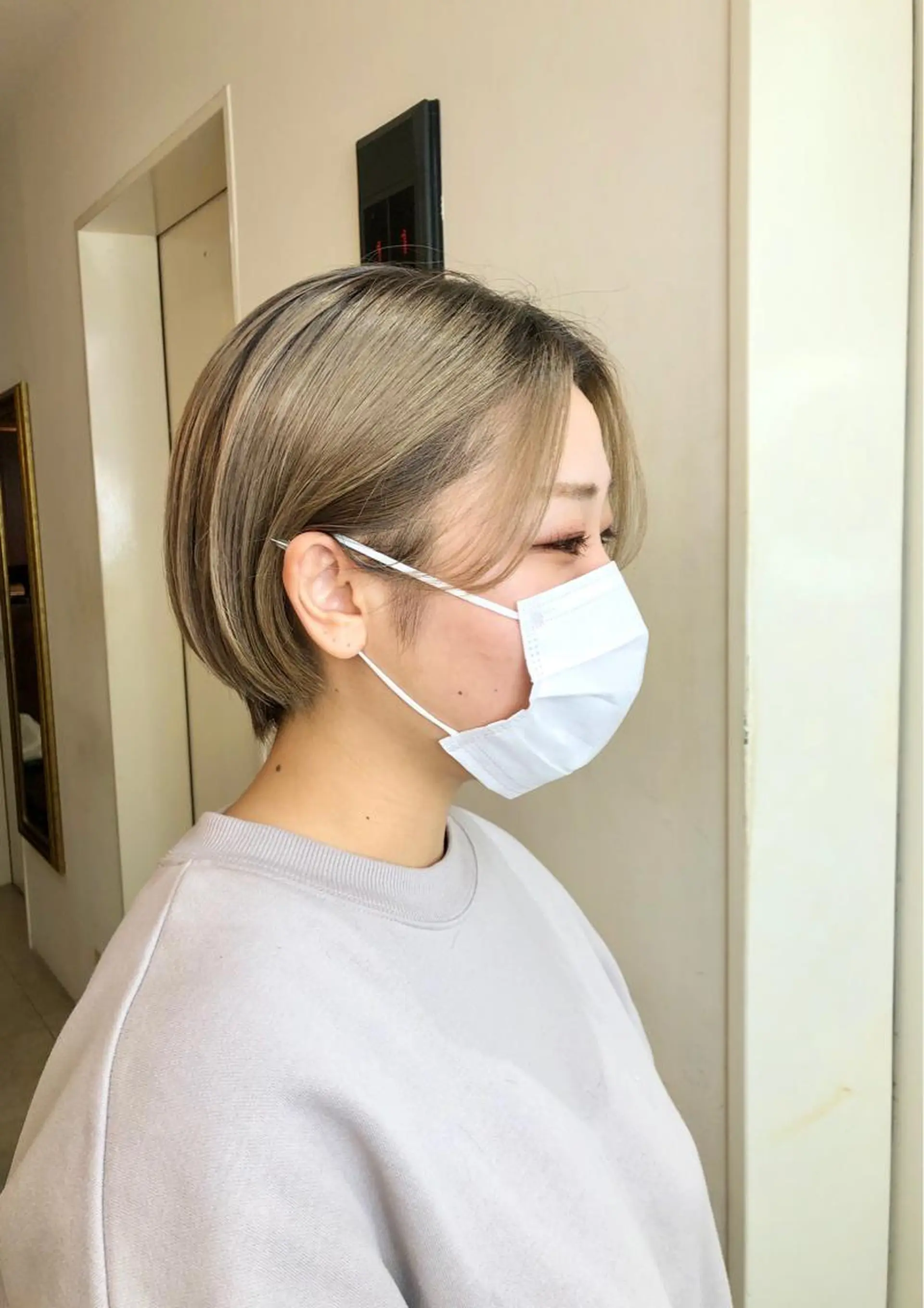 ショート ショートボブ ハンサムショート ボブ くびれヘア 顔周りカット ショート/パーマ/ カラー/FUKOのヘアスタイル
