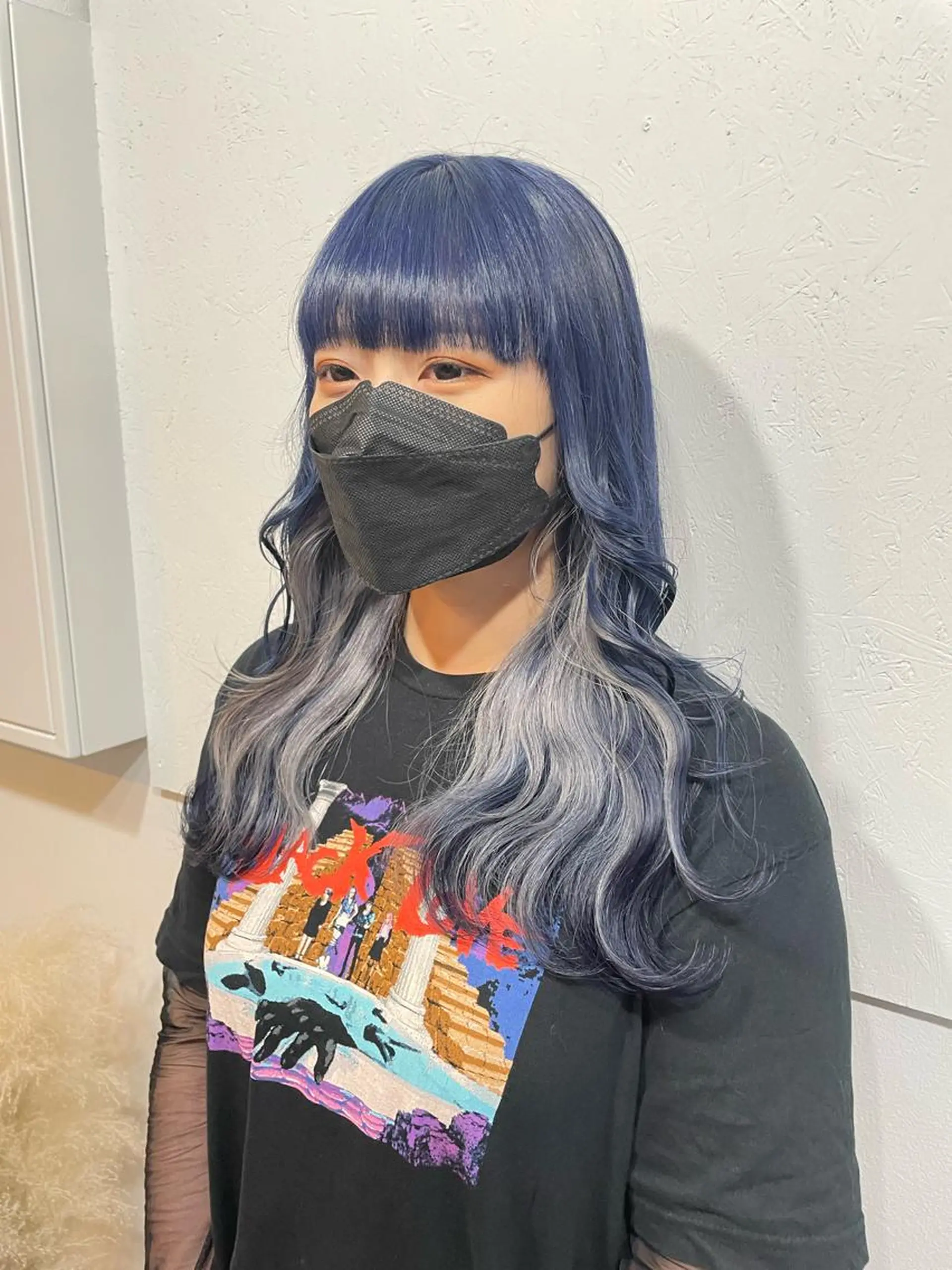 ロング カラー ヘアアレンジ メンズ メンズブリーチ メンズハイトーン ブリーチ ブルーカラー ケアブリーチ Cielro/ダブル カラー/西田咲希のヘアスタイル