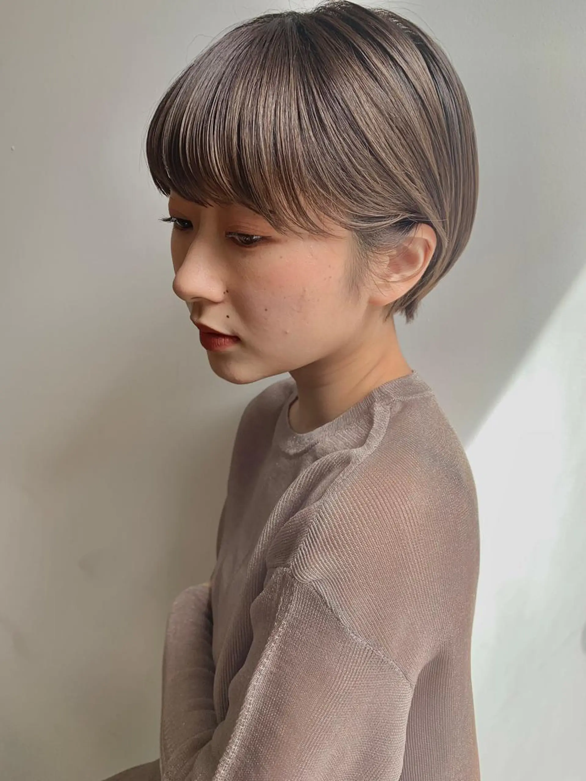 ショート パーマ パーマ トリートメント 三矢 ちなつのヘアスタイル