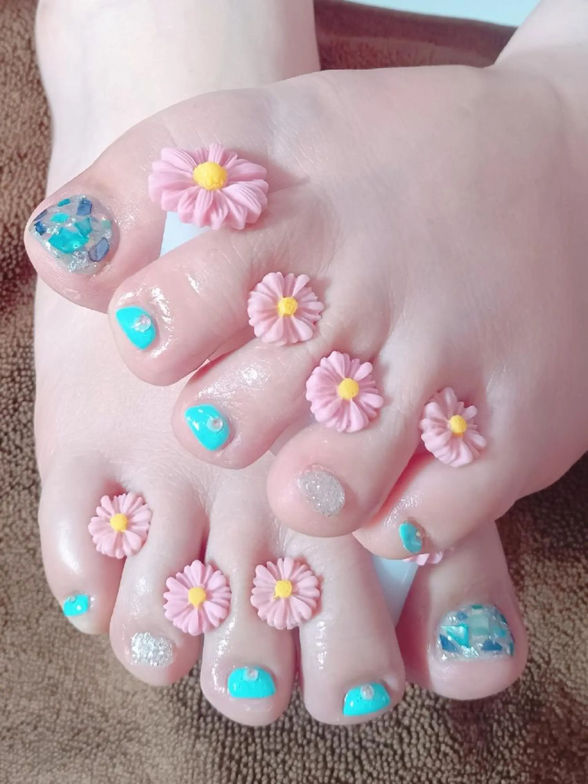 ネイル ブルー フットネイル Nail Salon macherieのネイルデザイン