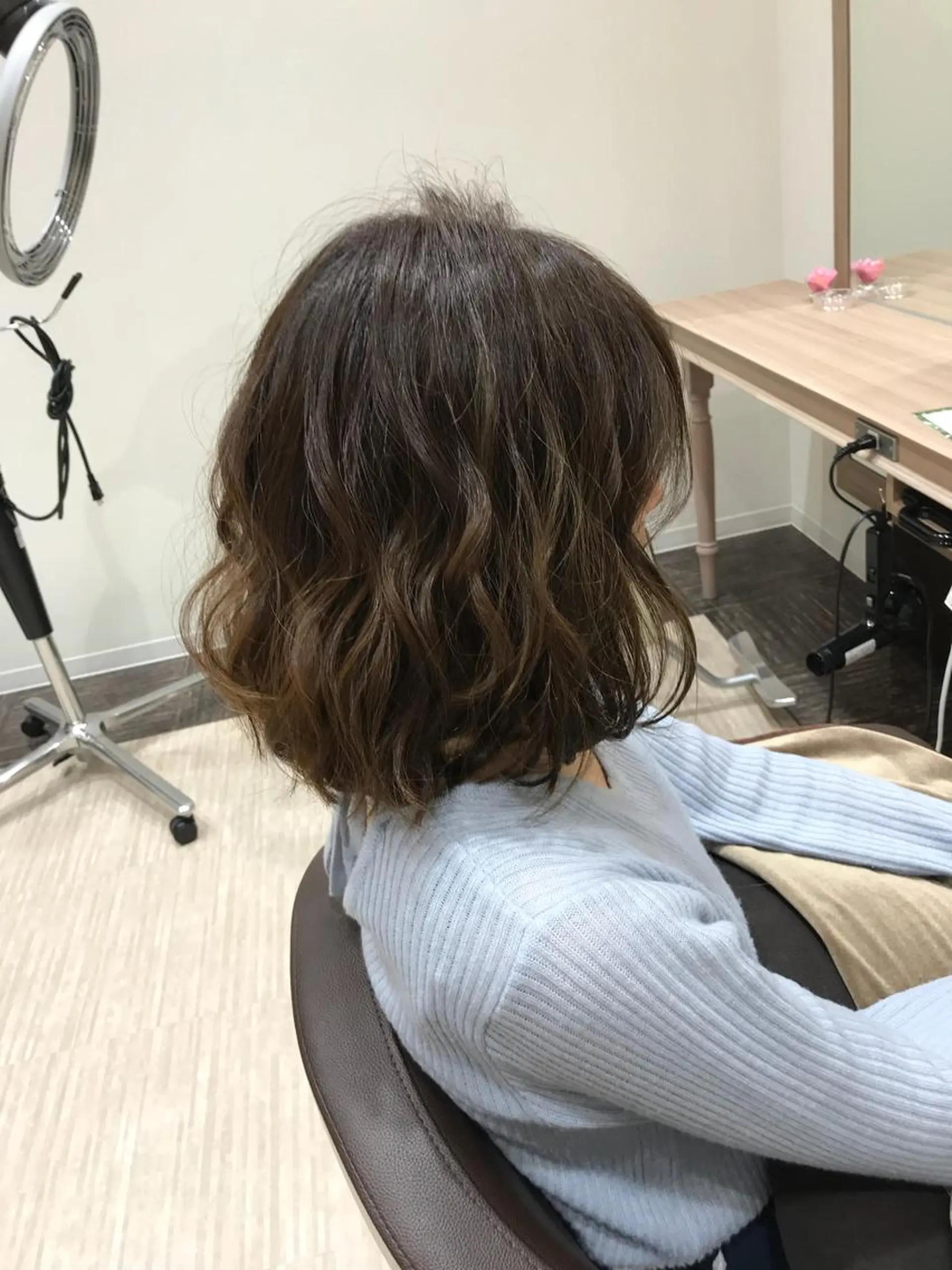 ミディアム カラー ベージュカラー ブラウンカラー ブラウンベージュ Miku🪄💫 フェイスレイヤーのヘアスタイル