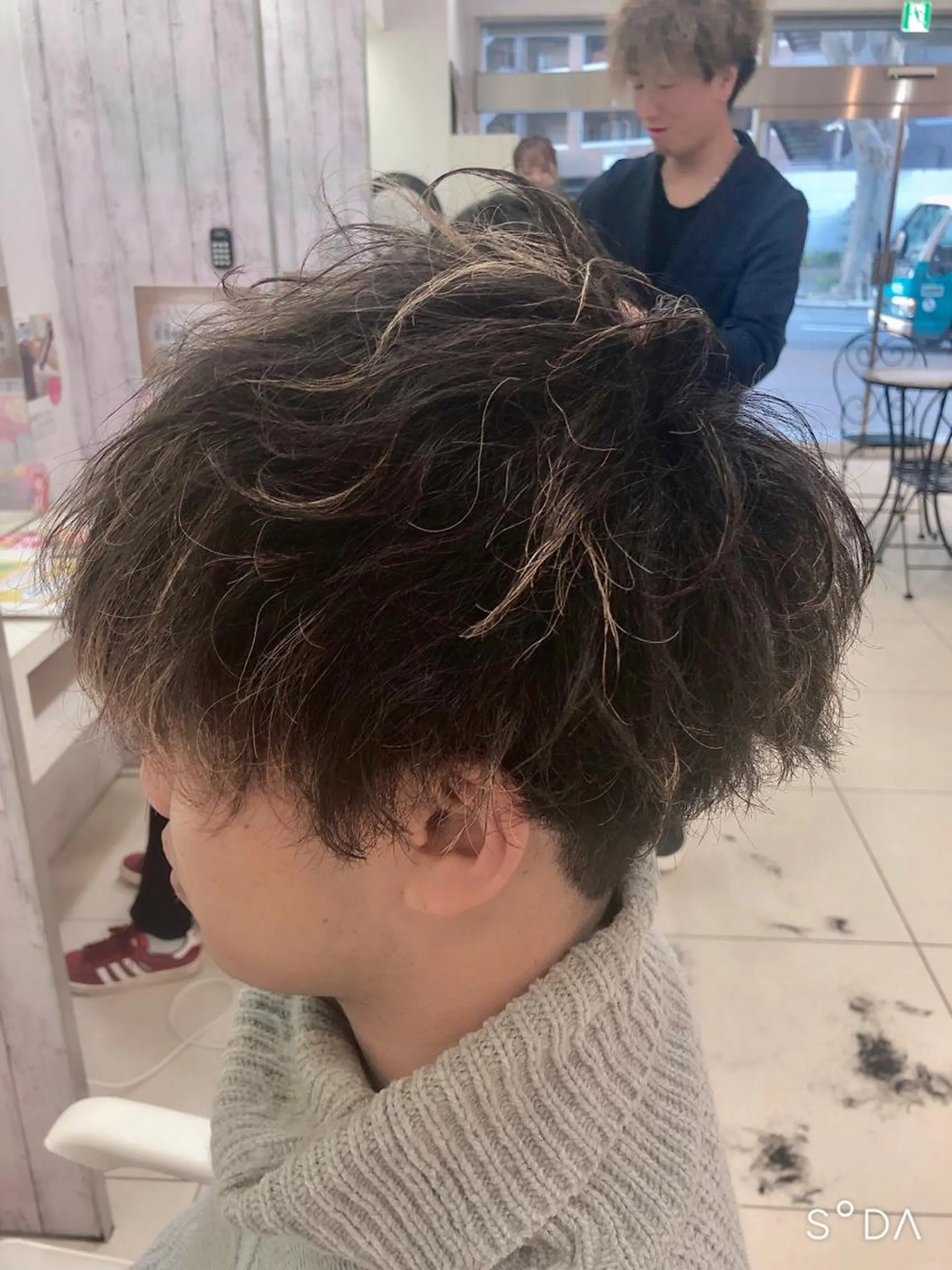 ショート メンズ 髪質改善× 白髪ぼかし溝江のヘアスタイル