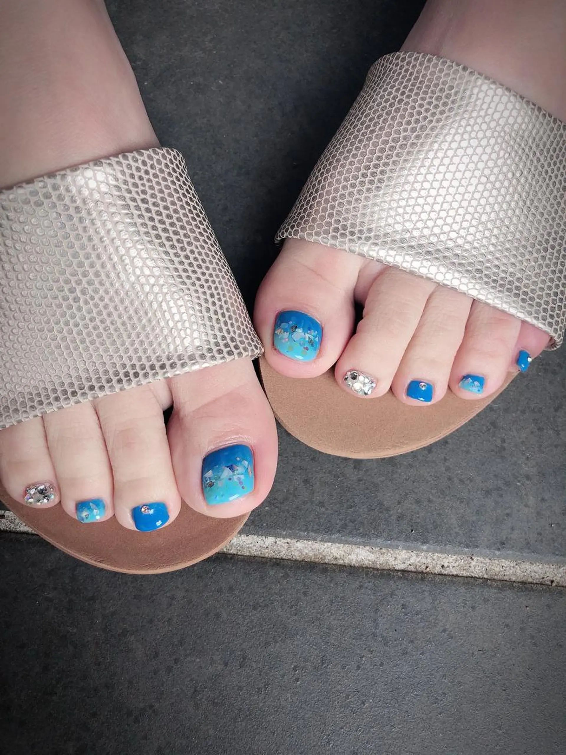 ネイル ブルー フットネイル フットネイル * haruのネイルデザイン