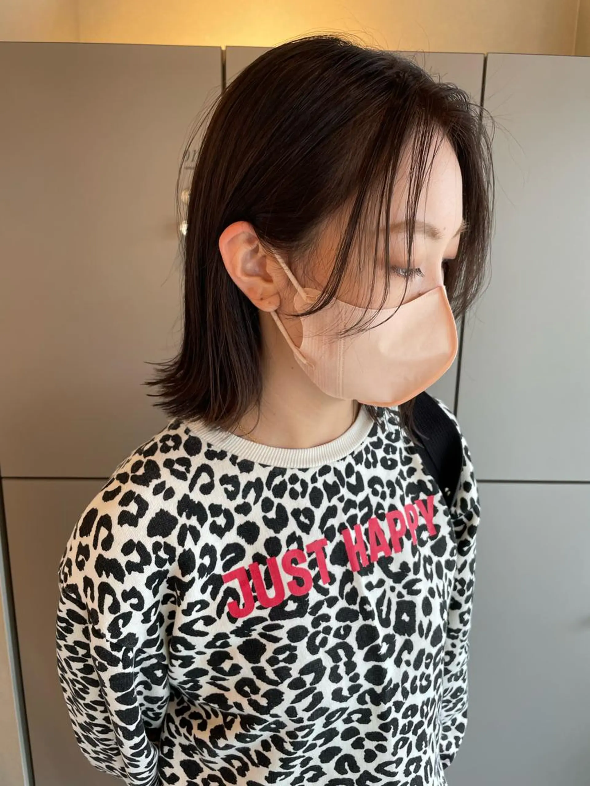 ミディアム 切りっぱなしボブ ショートボブ ミディアムパーマ ミストバング ボブ モテ髪/ボブ/ショー ト/アダチフウトのヘアスタイル