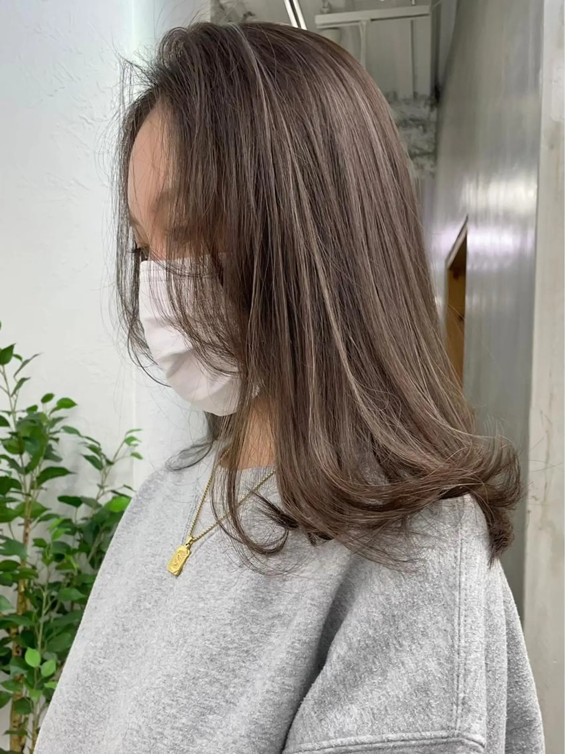 セミロング ヘアアレンジ ハイライト 🫧透明感カラー/ ナルハ🫧のヘアスタイル