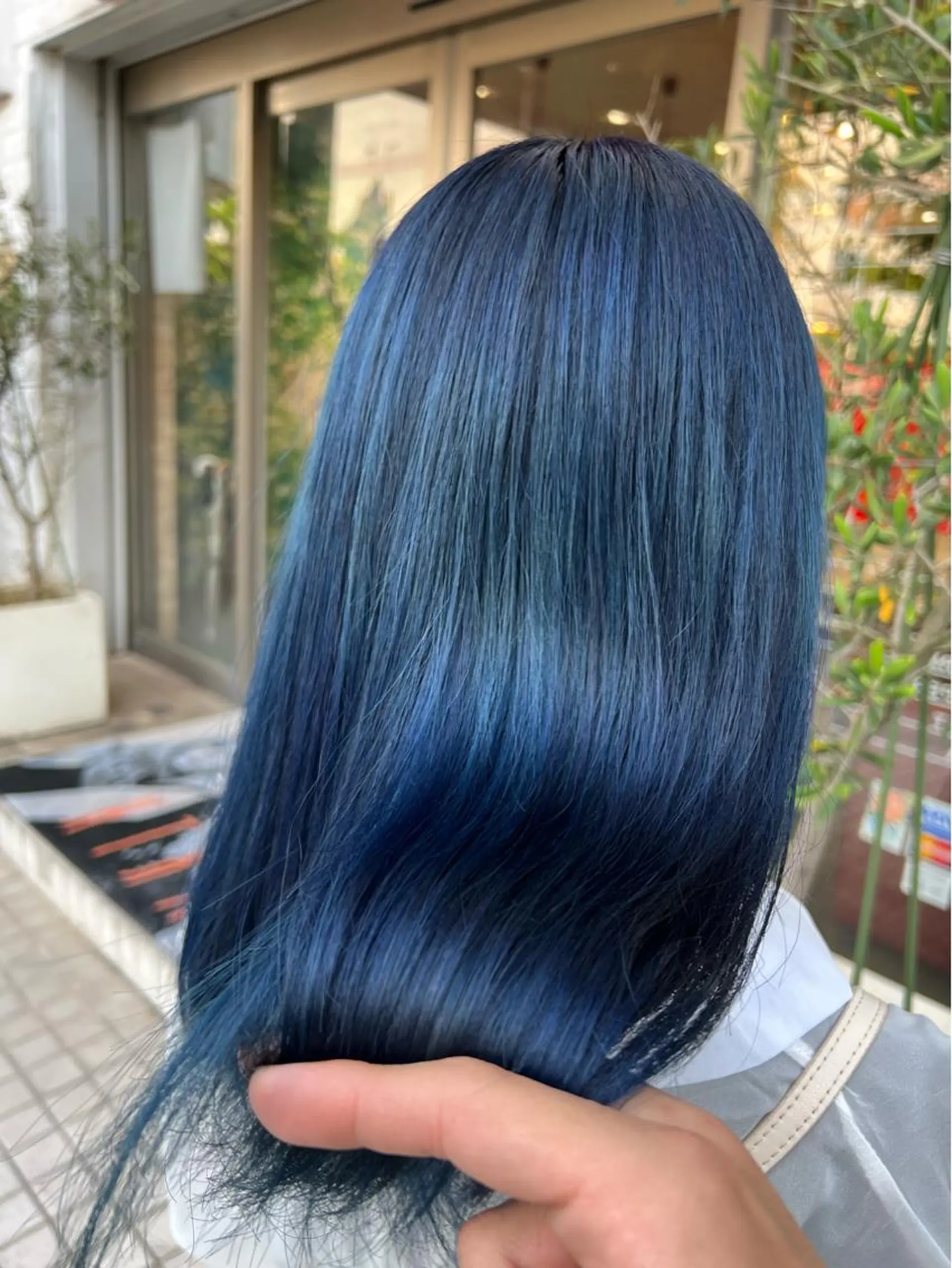 セミロング カラー ブルーカラー ダブルカラー ネイビーカラー ボブ/ハイトーン髪質 改善/越谷✨クラモチのヘアスタイル