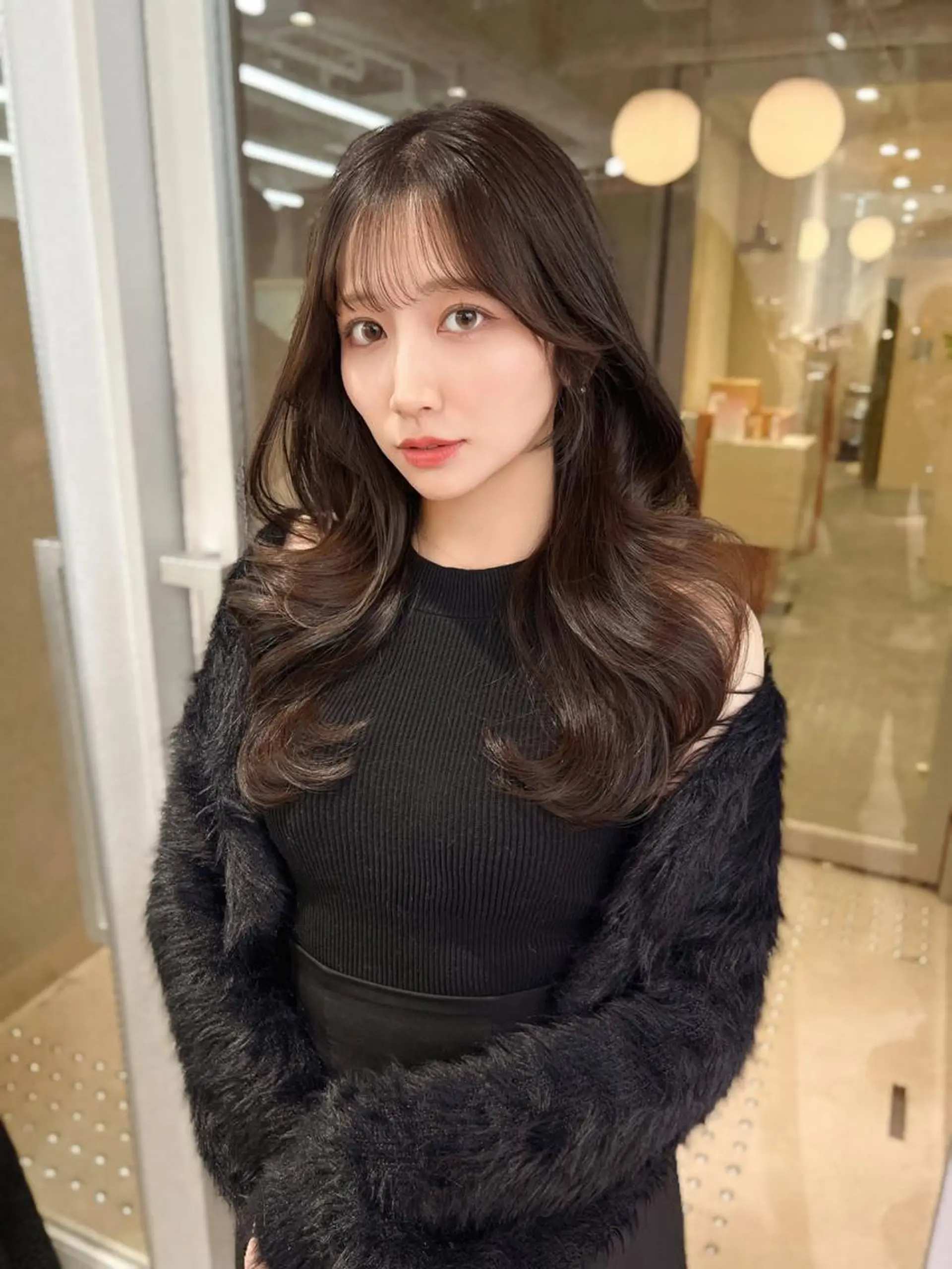 ロング カラー カット ヘアカラー トリートメント 顔周り似合わせ・巻け るレイヤー水谷航大のヘアスタイル