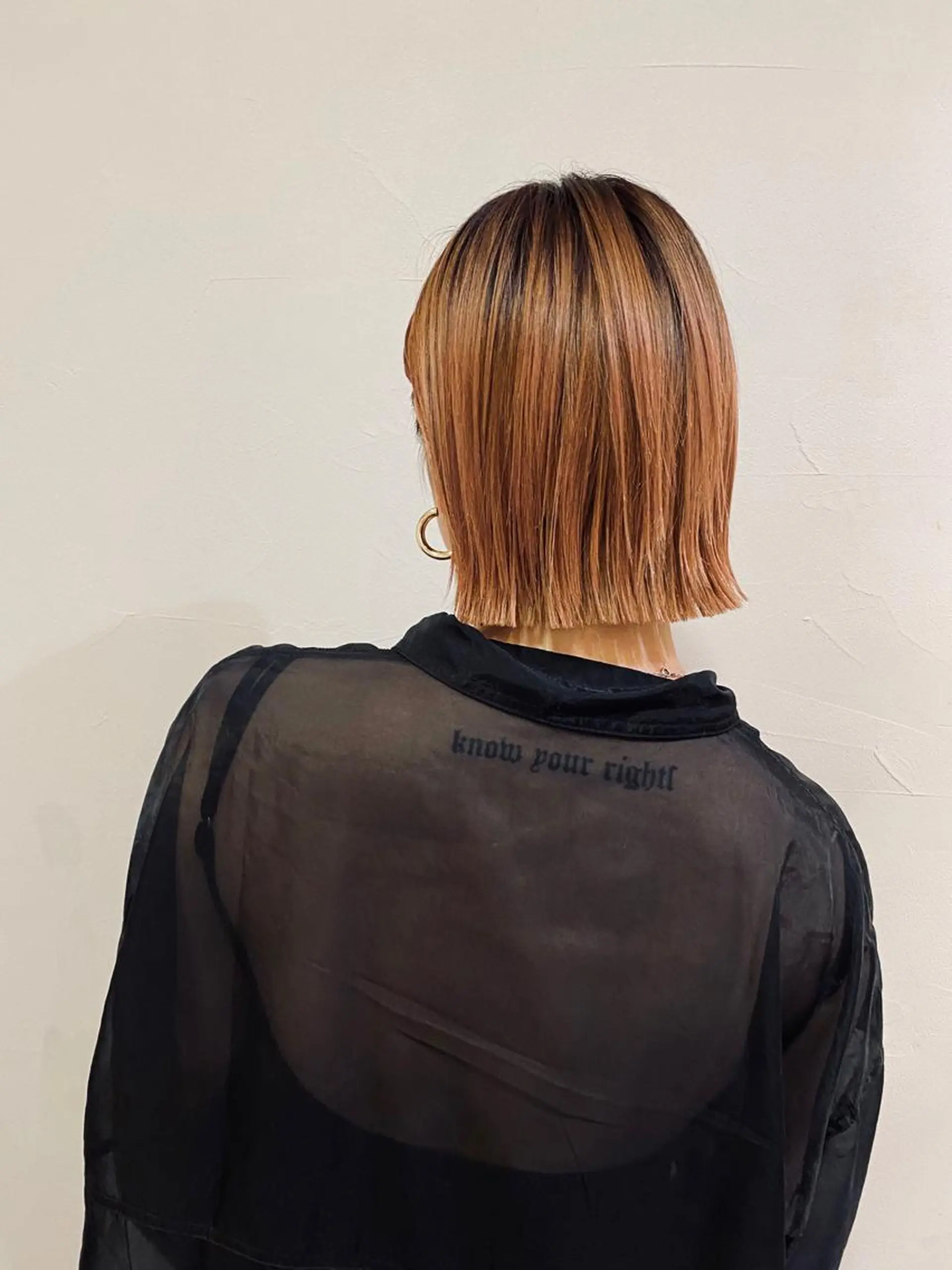 ショート ワンレンボブ ボブ カット 宮腰 瑠果のヘアスタイル