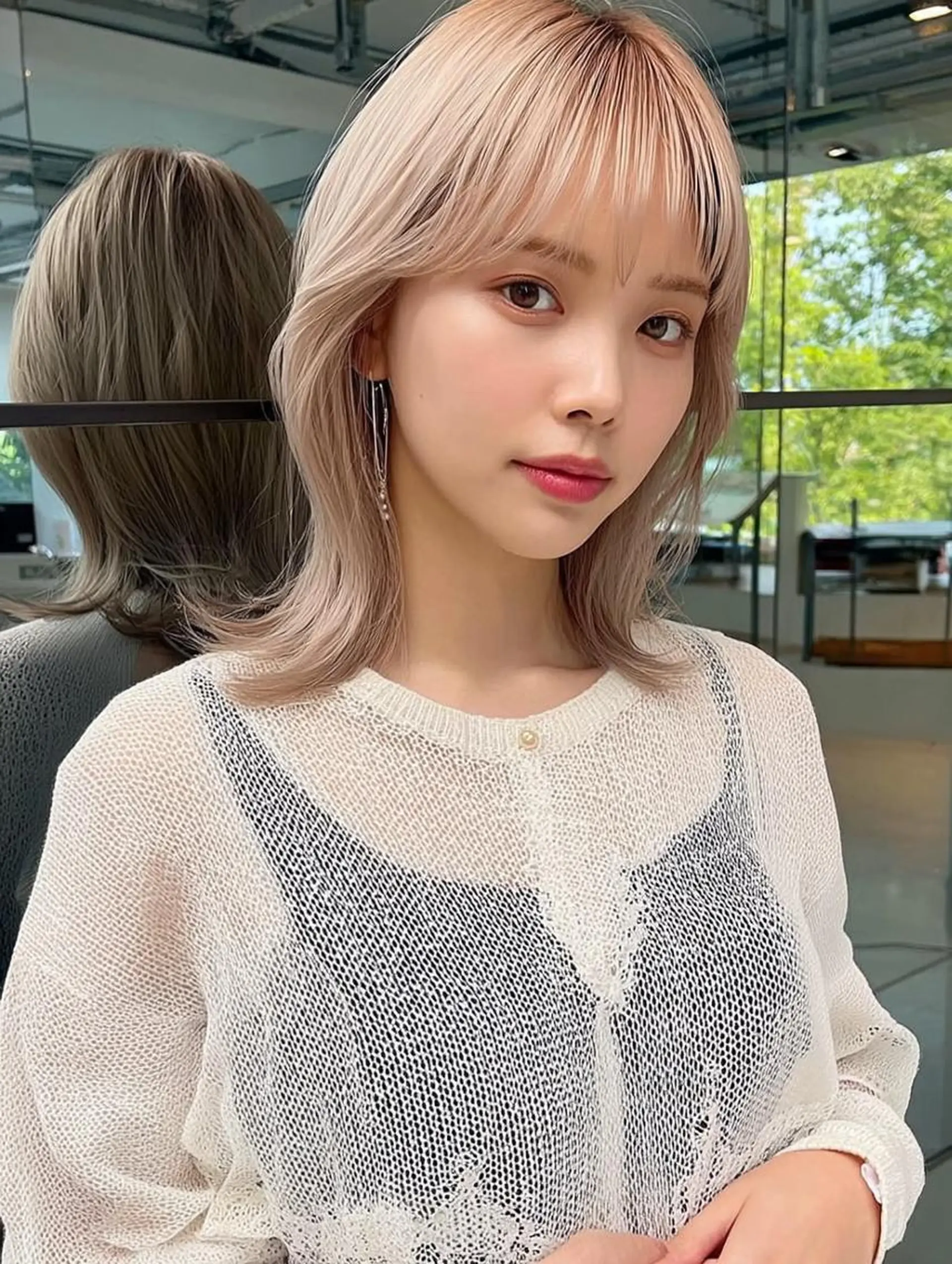 セミロング 髪質改善 似合わせカット 小顔カット トリートメント カット ヘアカラー 似合わせカットカラー りおなのヘアスタイル