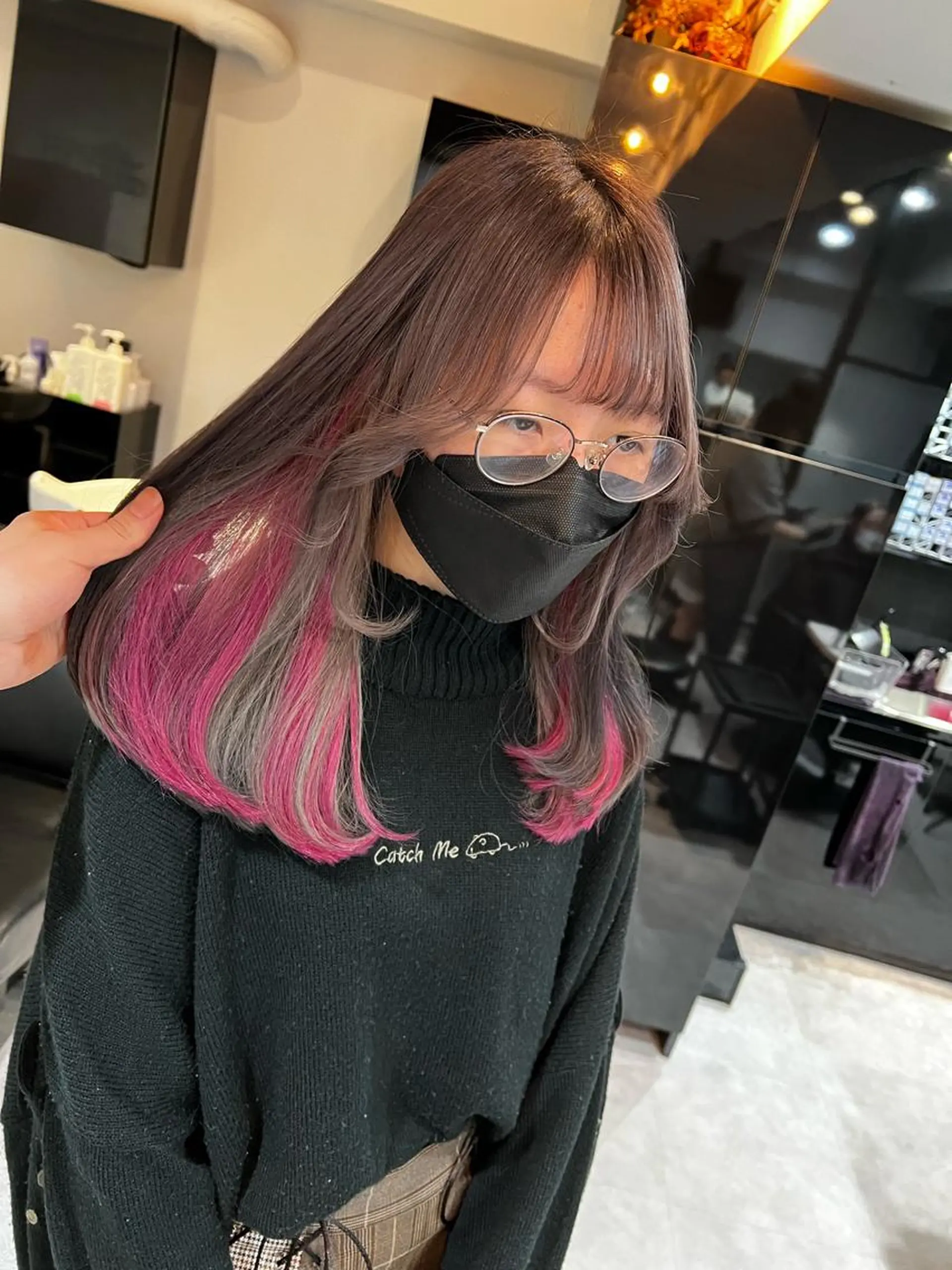 セミロング カラー エクステ ヘアカラー エクステ PSY(サイ)池袋 金田尚久🎨のヘアスタイル