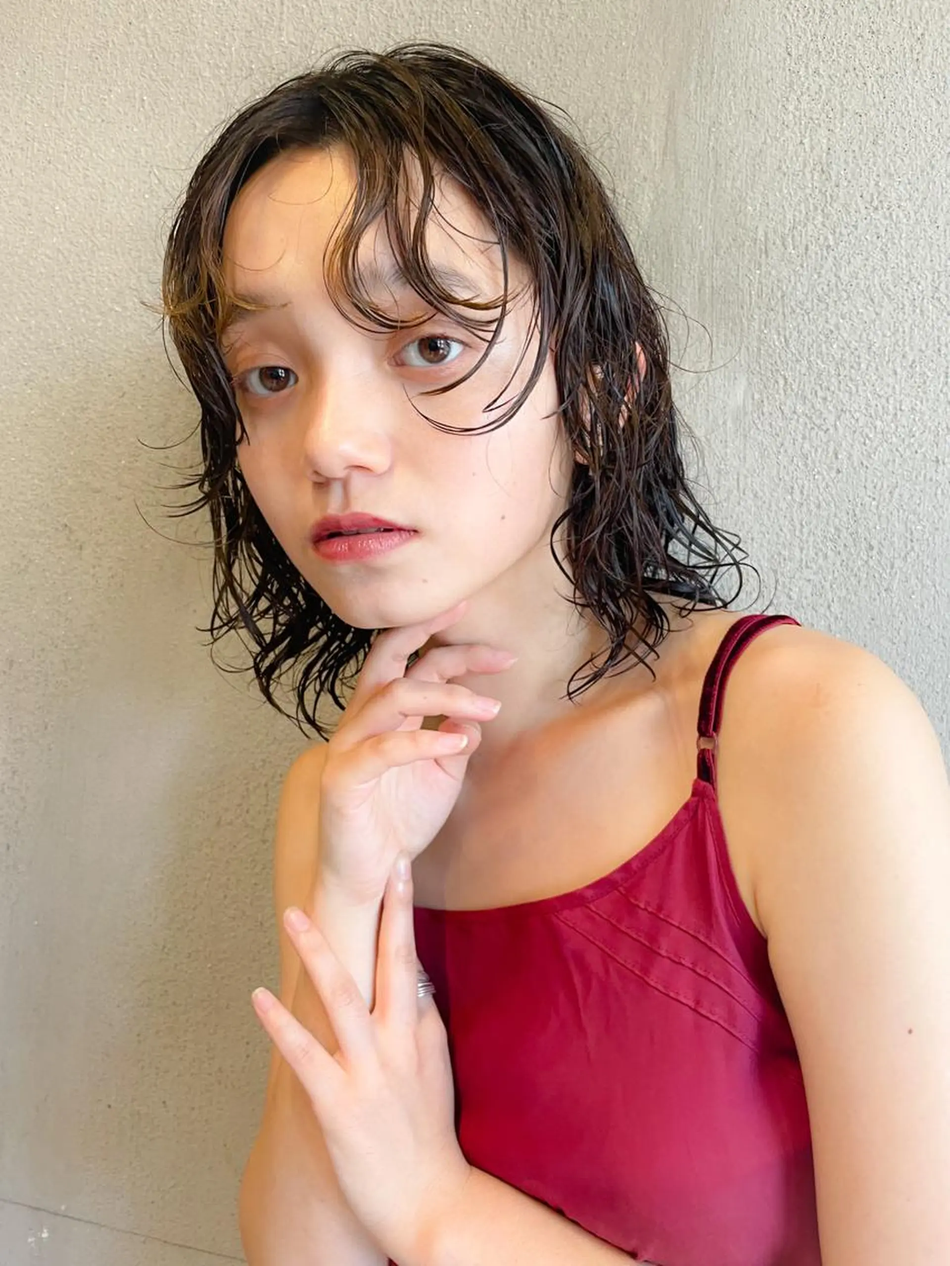 セミロング パーマ パーマ/レイヤー 岩山丈一郎のヘアスタイル