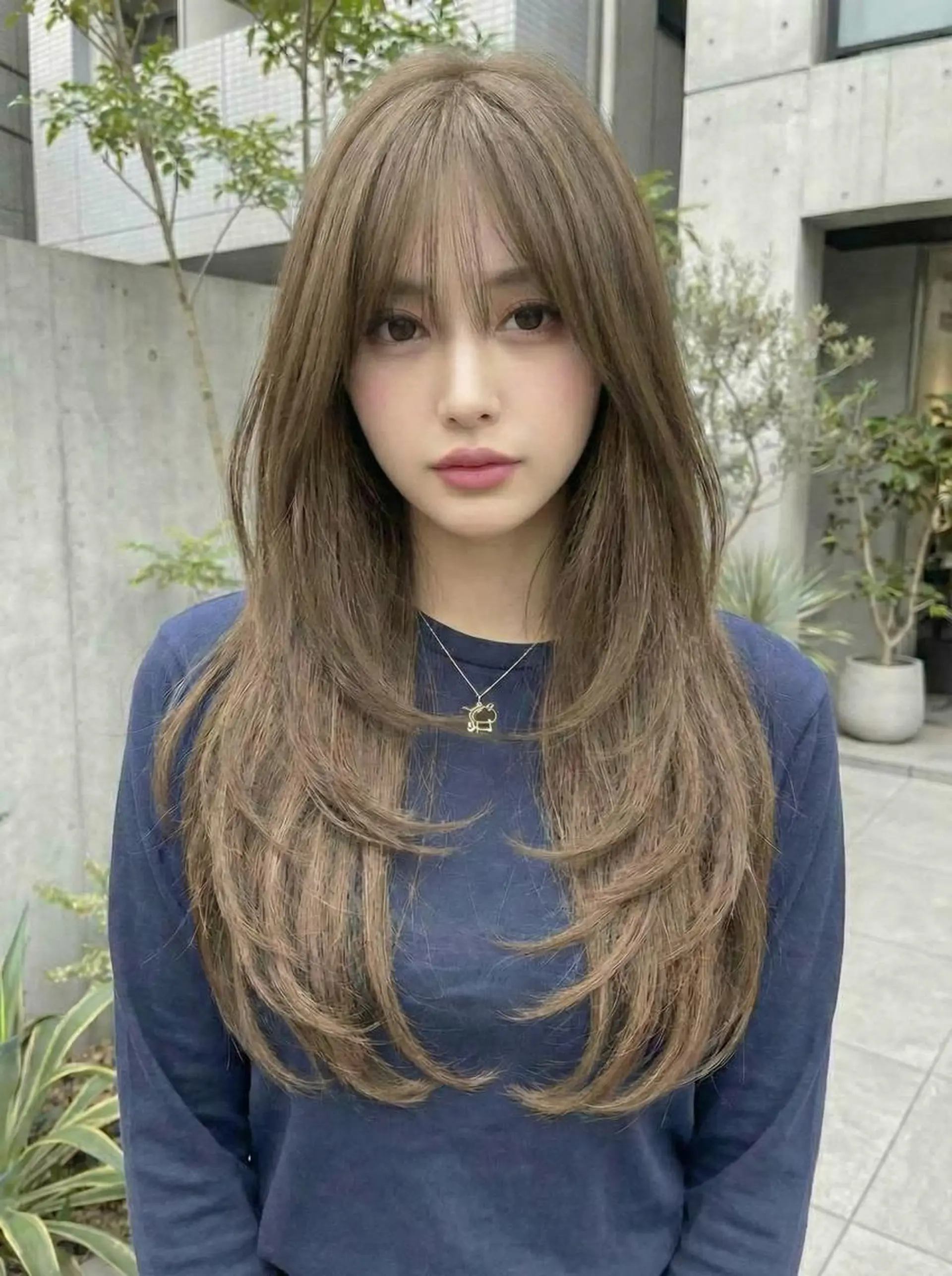 ロング カット ヘアカラー ✨ブリーチなし× 髪質改善⚡新宿駅近のヘアスタイル