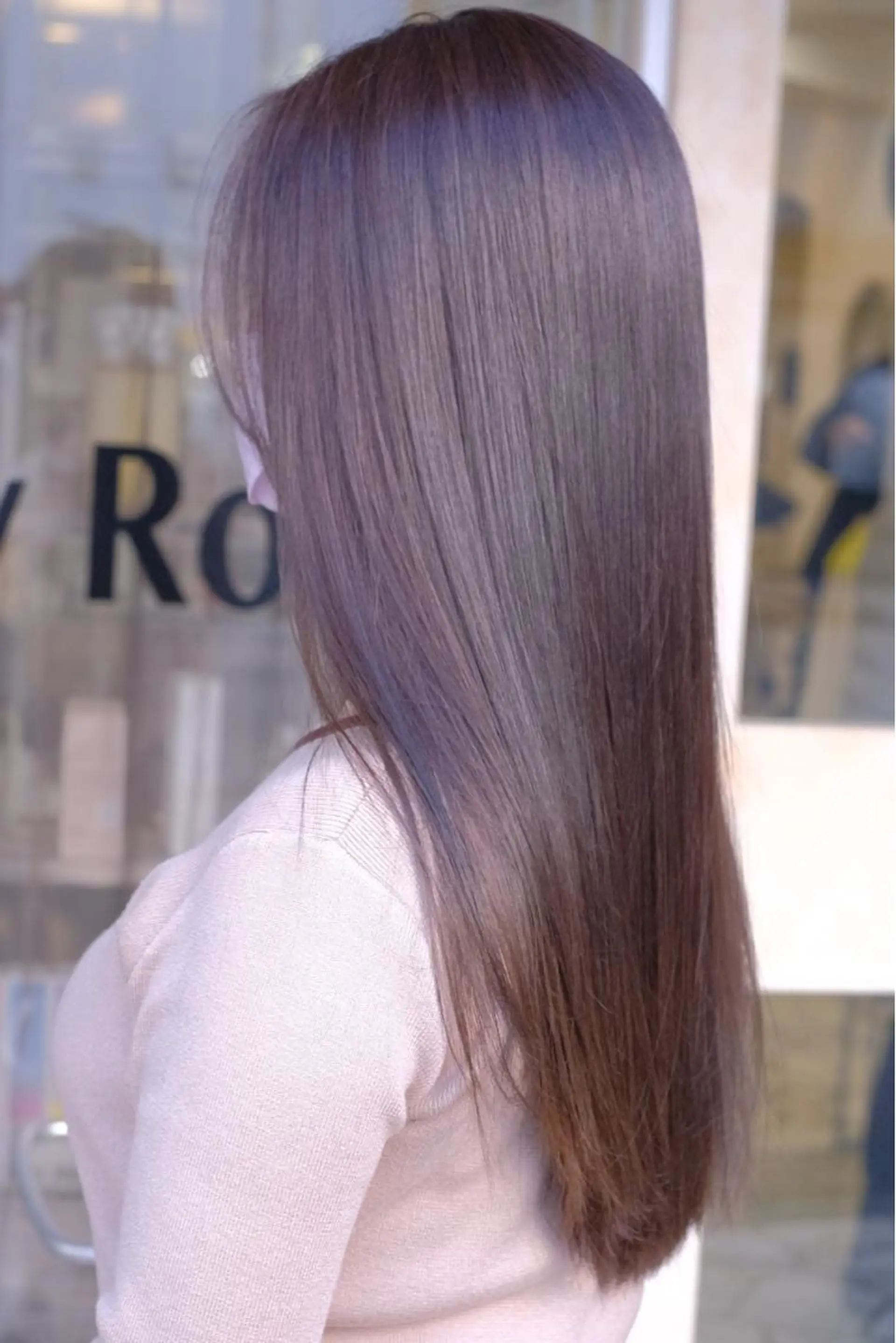 ロング カラー ブリーチ 透明感カラー ダブルカラー グレージュ ブリーチなしカラー ウルフ/レイヤー /髪質改善　ナユタのヘアスタイル