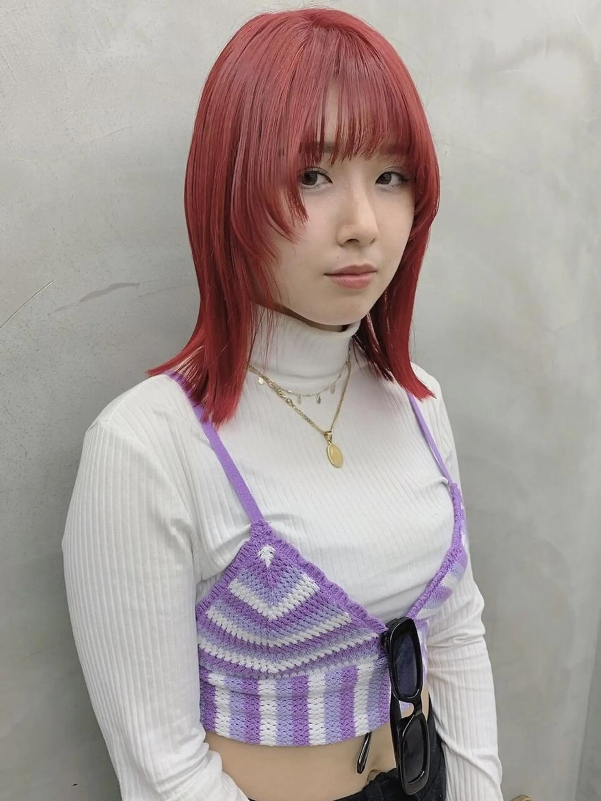 ミディアム カラー レッドカラー 無料カットモデル募集 🌱ひょうがのヘアスタイル