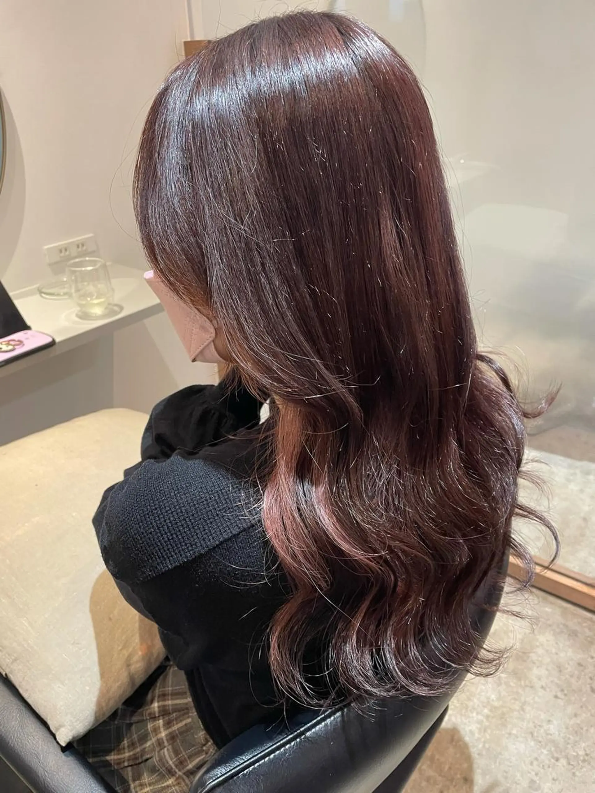 セミロング カラー ブリーチ インナーカラー ラベンダーカラー ラベンダーピンク ブリーチなしカラー カット ヘアカラー 中目黒🌼 🌼ハナのヘアスタイル