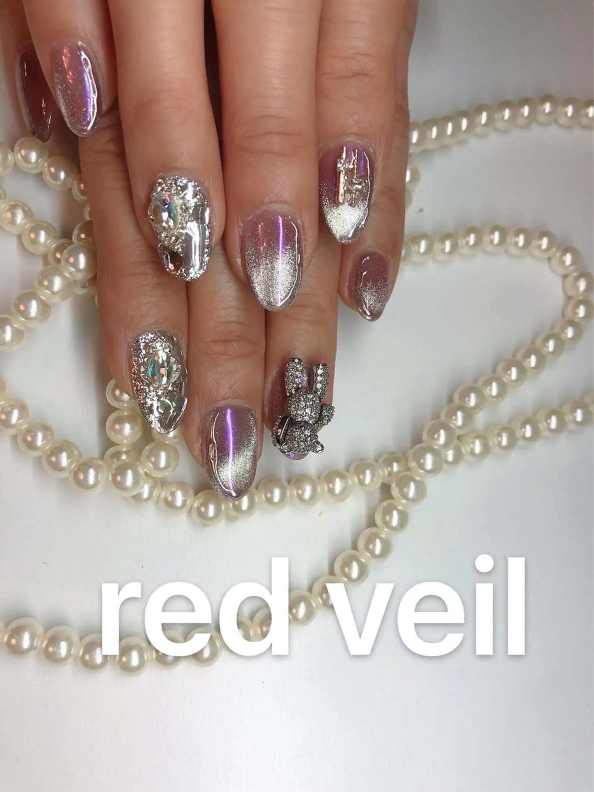 ミディアム ネイル ハンドネイル 長さ出し専門 nynaのネイルデザイン