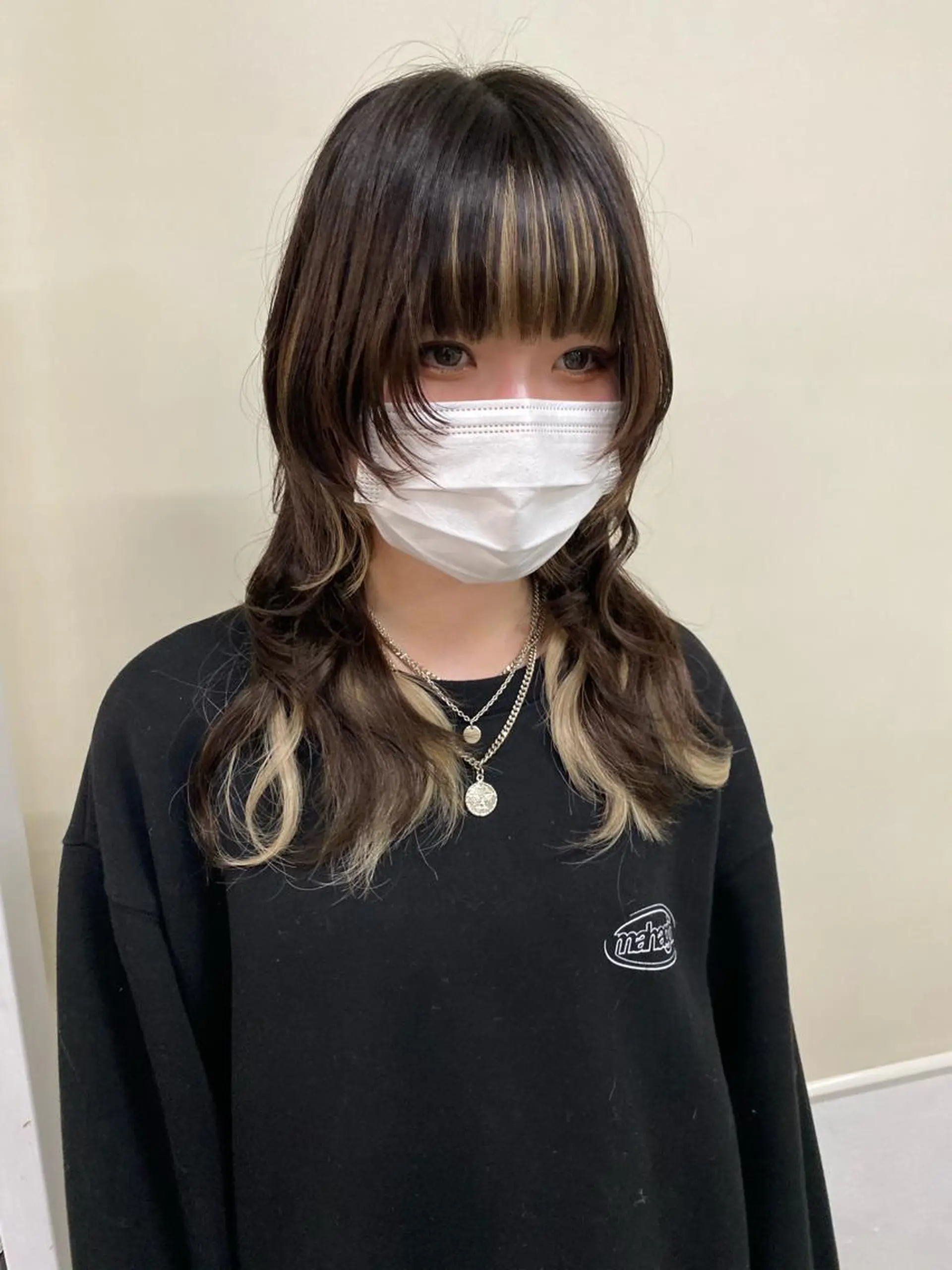 ショート カラー カット エクステ レイヤーウルフ エクステ磯部のヘアスタイル