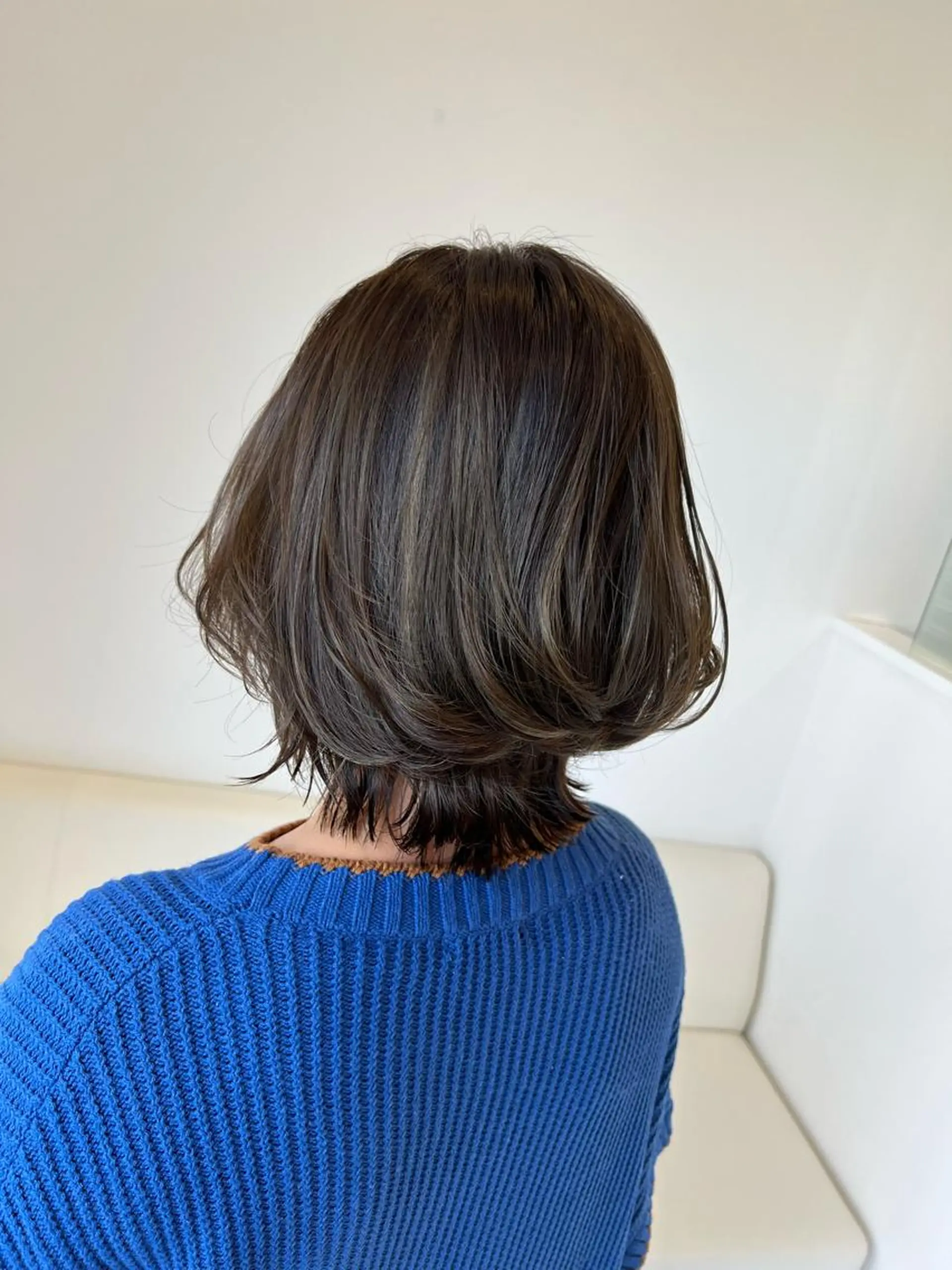 ミディアム カラー ハイライトカラー ハイライト 下岡 奈津美のヘアスタイル