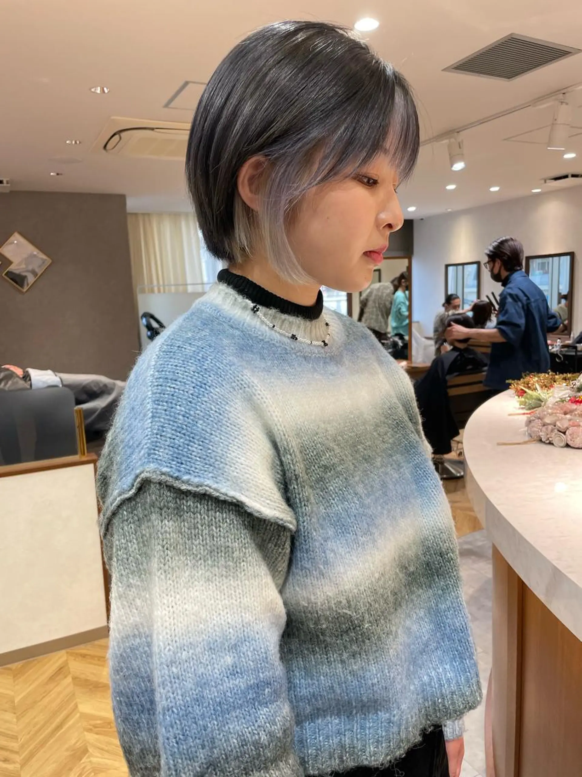 ショート 韓国風カラー 髪質改善 韓国風ヘア 縮毛矯正 トリートメント VEGA天神 ブリーチのヘアスタイル