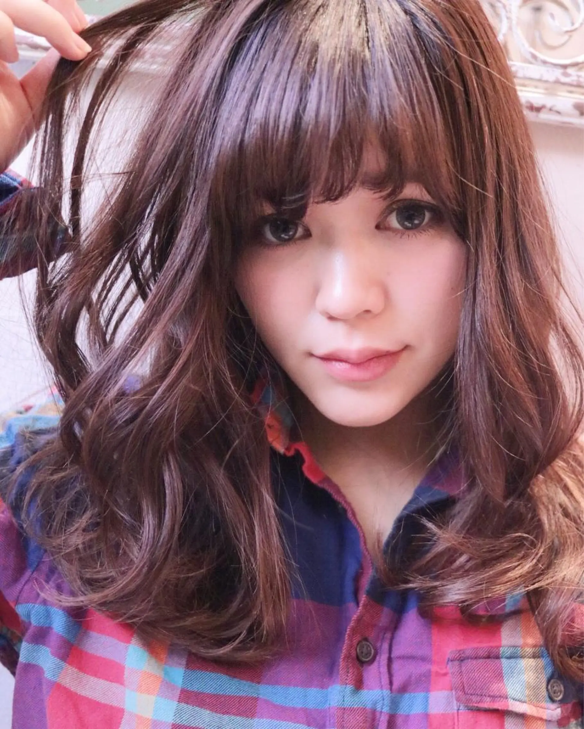 ミディアム セミロング ロング カラー 縮毛矯正クロスパーマ 益子達也のヘアスタイル