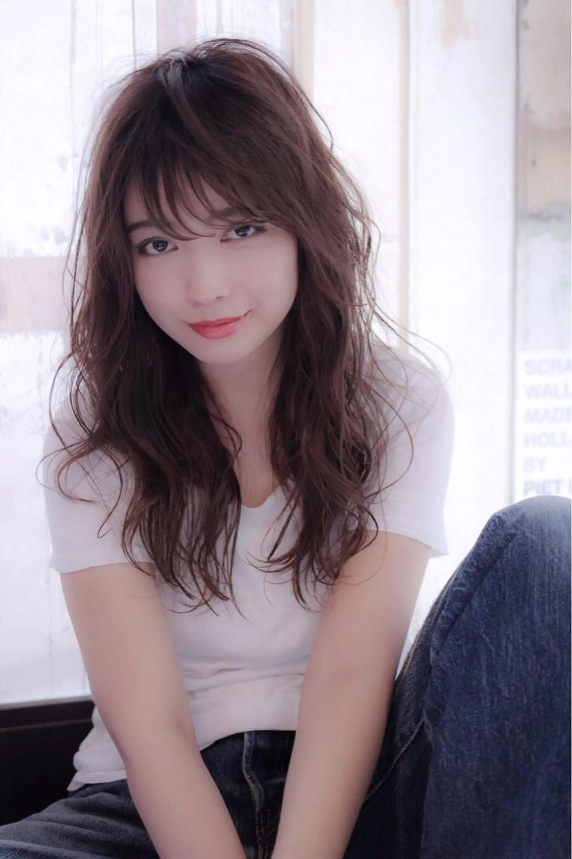 ミディアム セミロング ロング カラー パーマ ブラウンカラー ピンクカラー ピンクブラウン Chlom🌿Top Stylist沖田のヘアスタイル