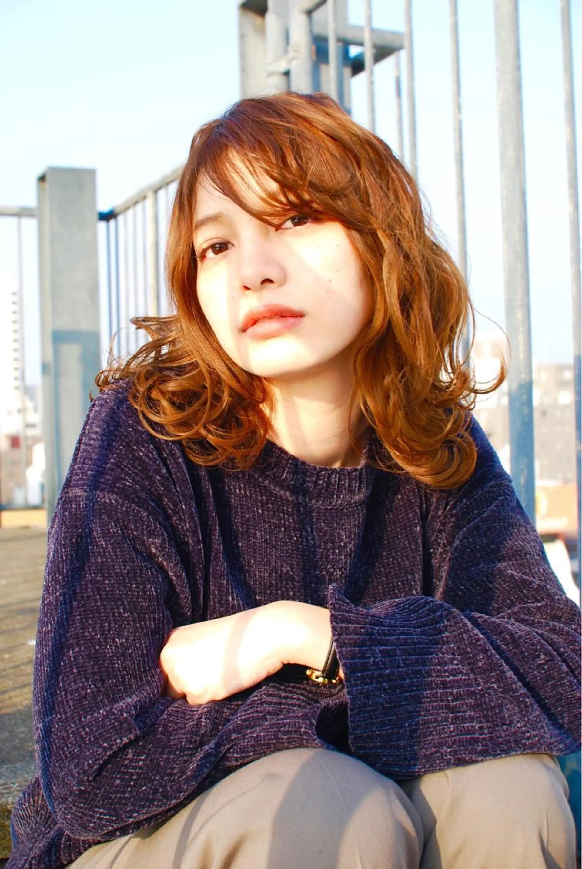 ミディアム カラー パーマ ヘアアレンジ 松尾謙佑【ハイライト LEDエクステ】のヘアスタイル