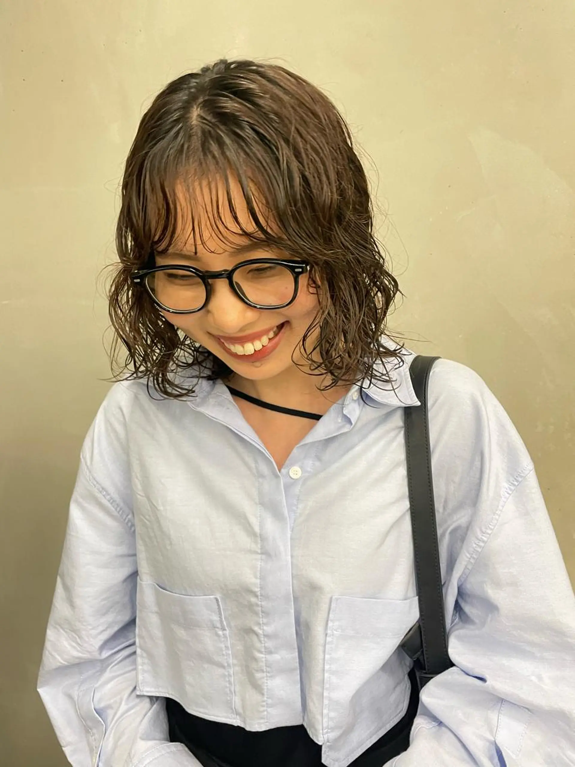 ミディアム パーマ カット パーマ トリートメント 佐伯 和佳のヘアスタイル