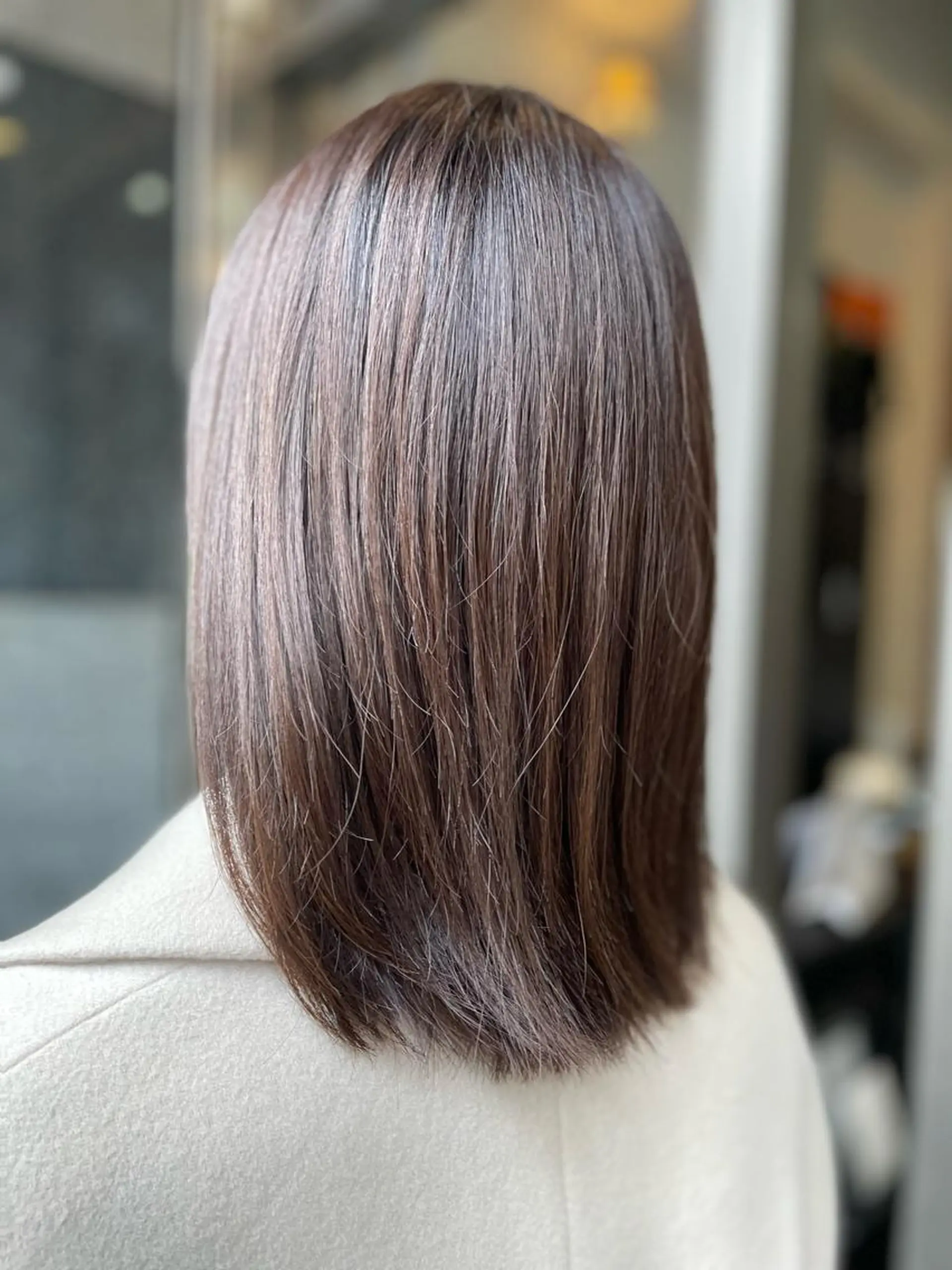 セミロング カラー 💎白髪染めも対応 🙆👌山本明菜のヘアスタイル