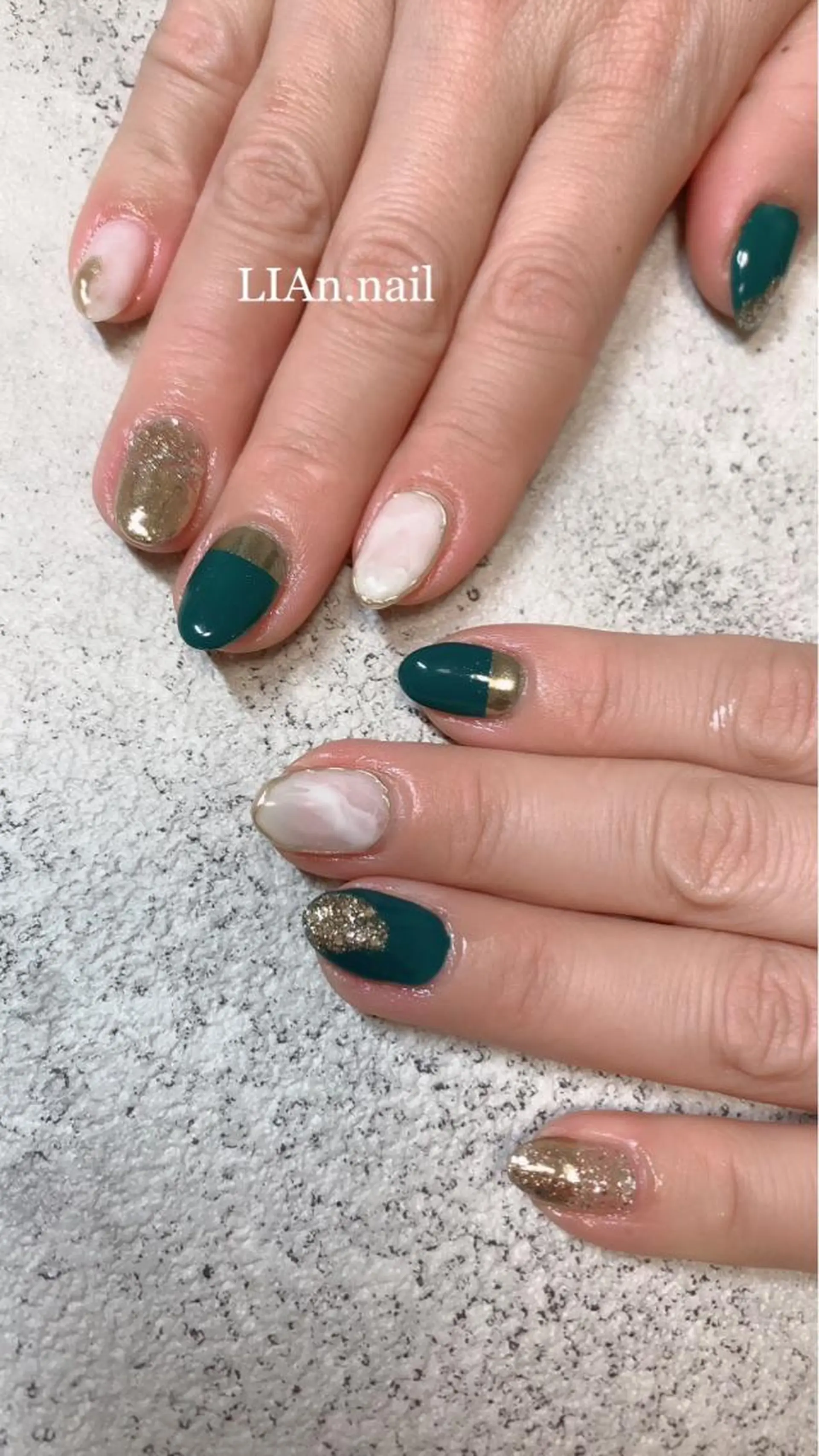 ネイル グリーン Lian nailのネイルデザイン