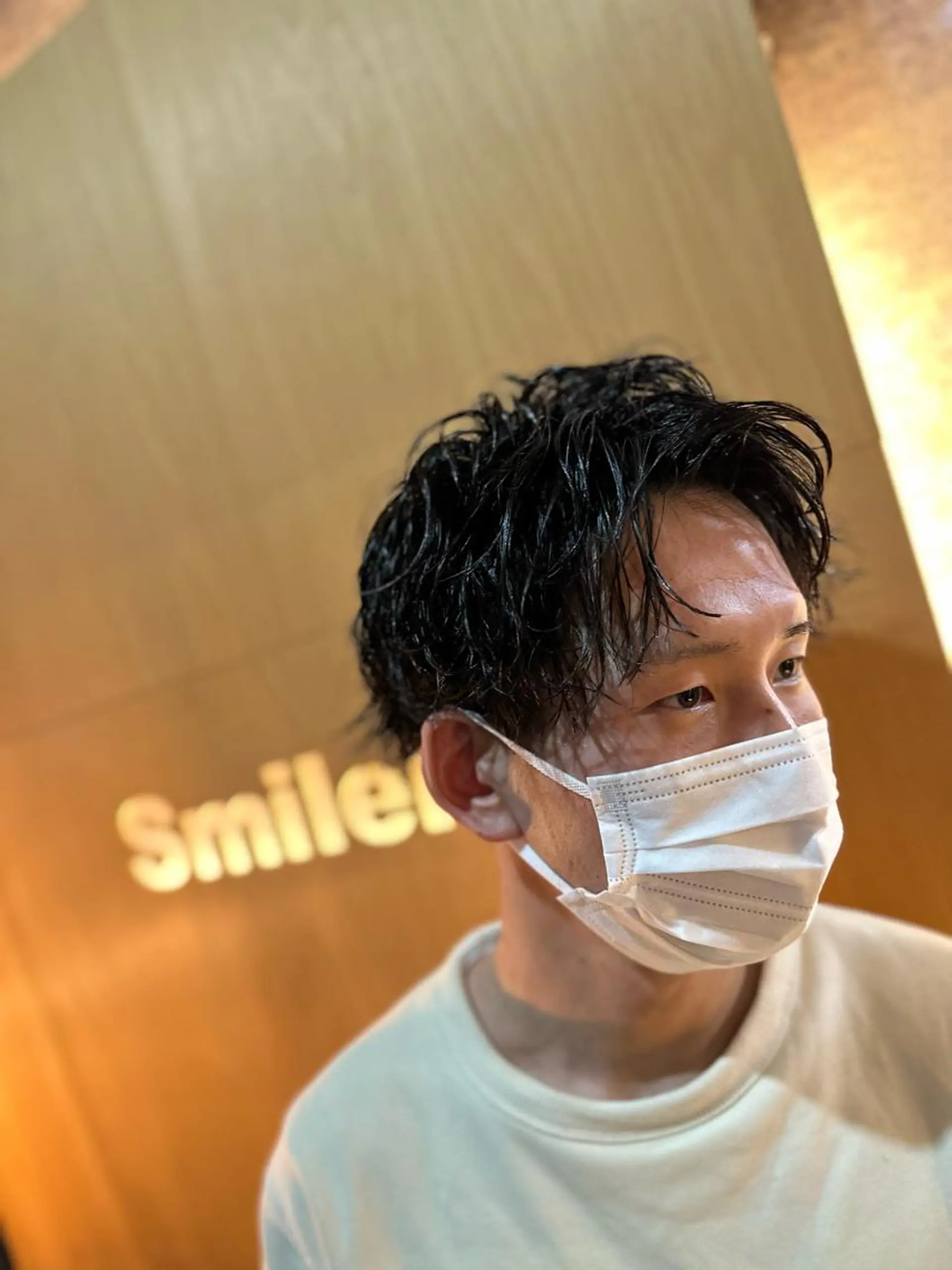 ミディアム メンズ 波巻きパーマ カット パーマ メンズカットNo,1 小池 魔裟斗のヘアスタイル