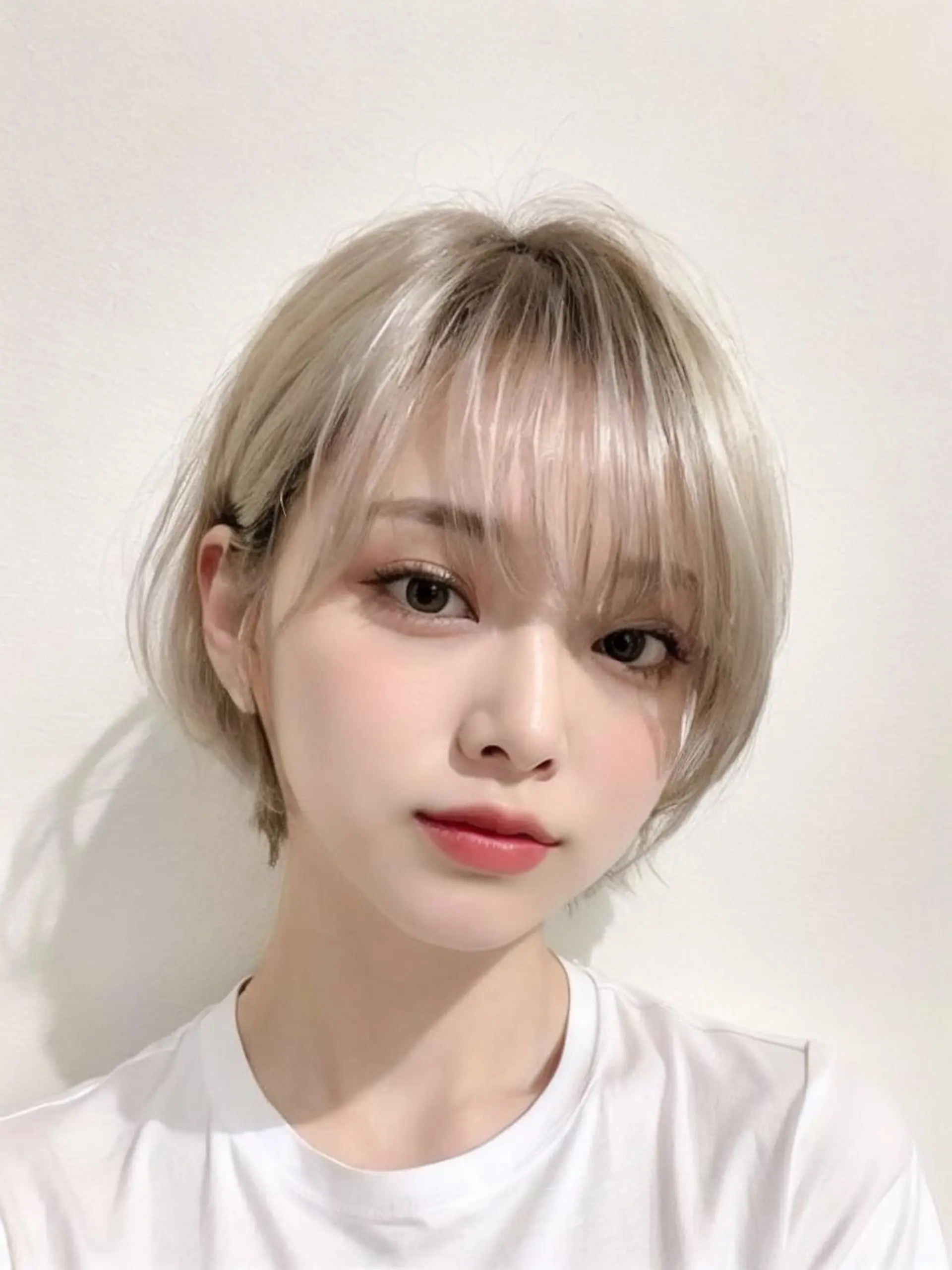 ショート アッシュ 韓国風ヘア 縮毛矯正 【公式】amble luxe 中野のヘアスタイル